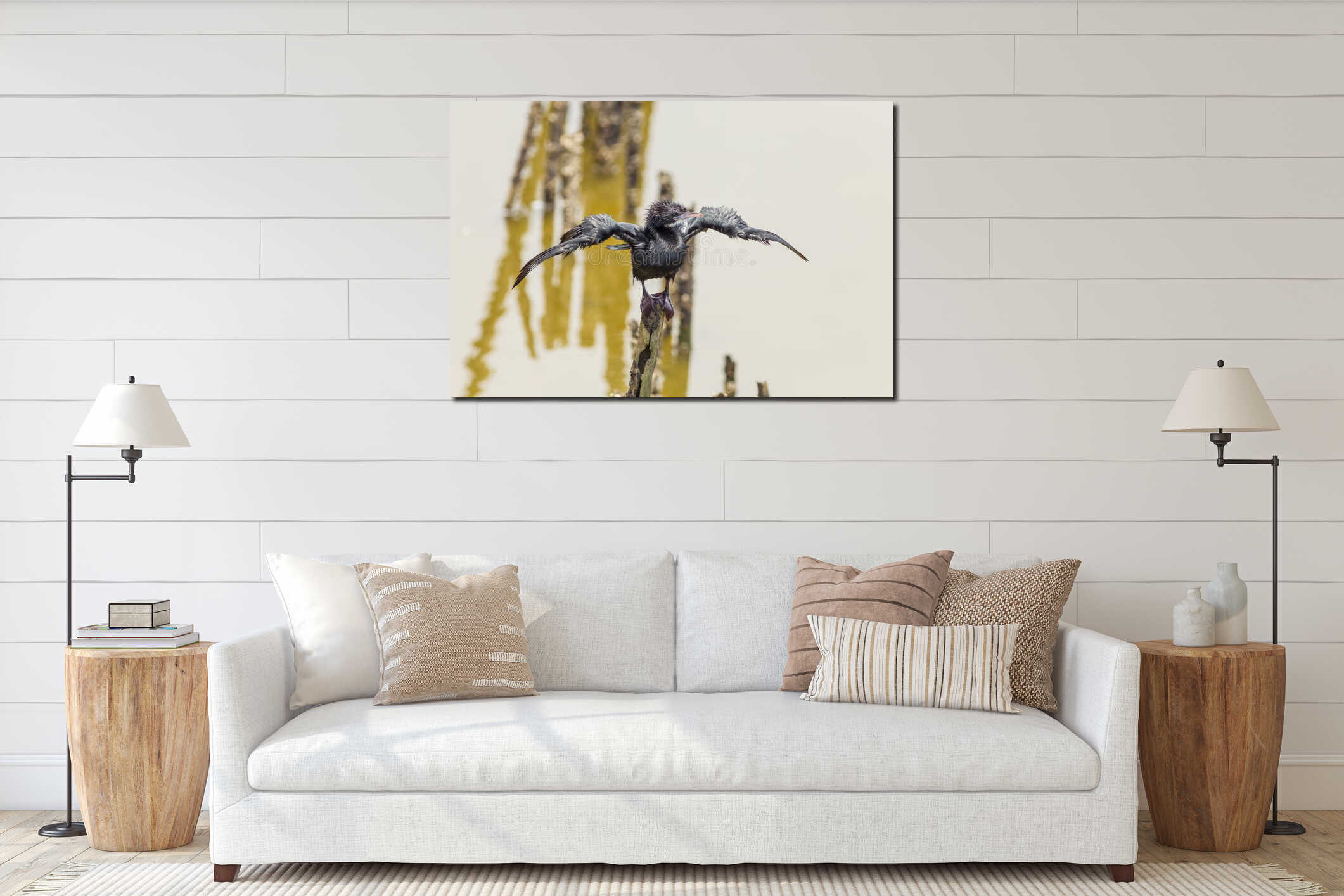 Canvas hanging interior mockup