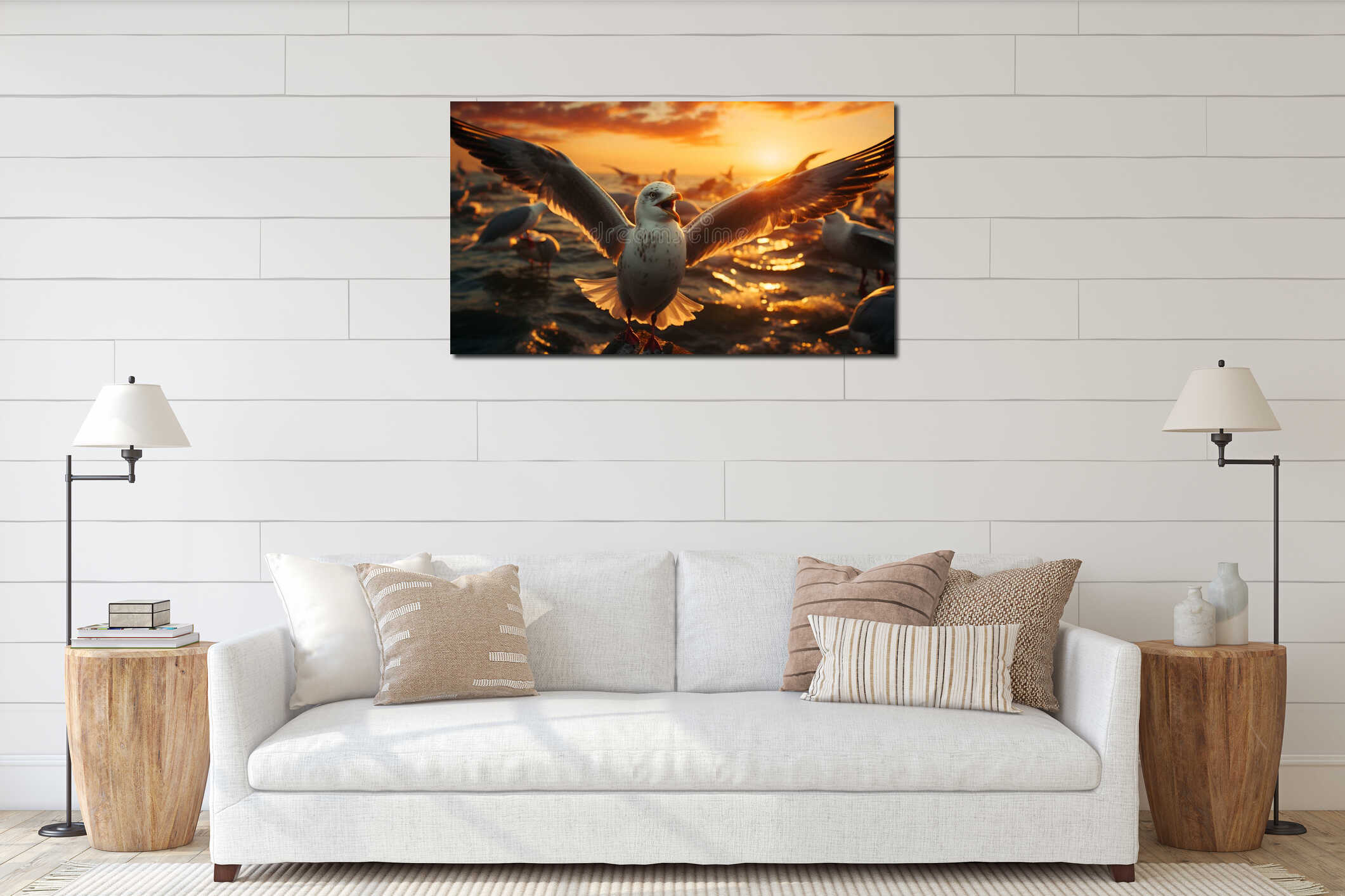 Canvas hanging interior mockup