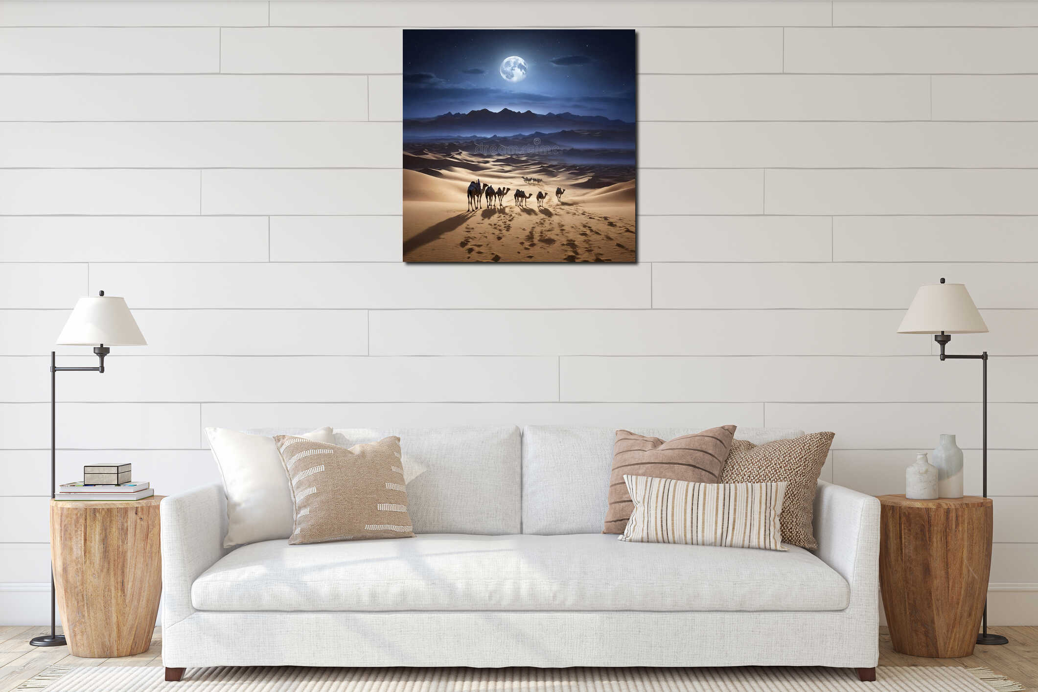 Canvas hanging interior mockup