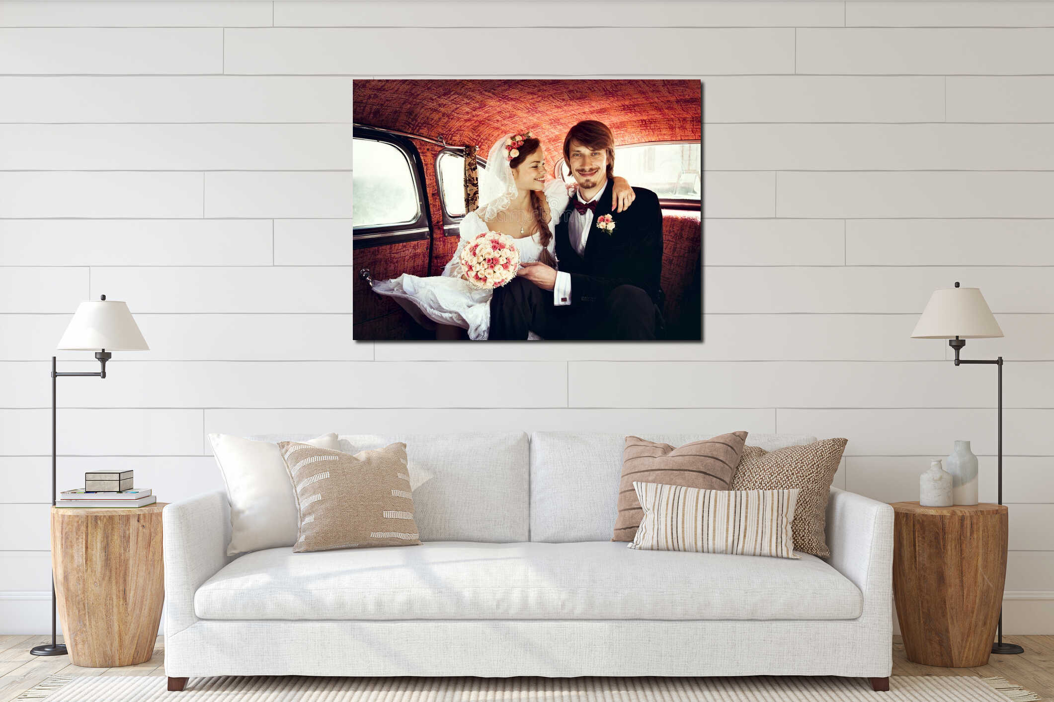 Canvas hanging interior mockup