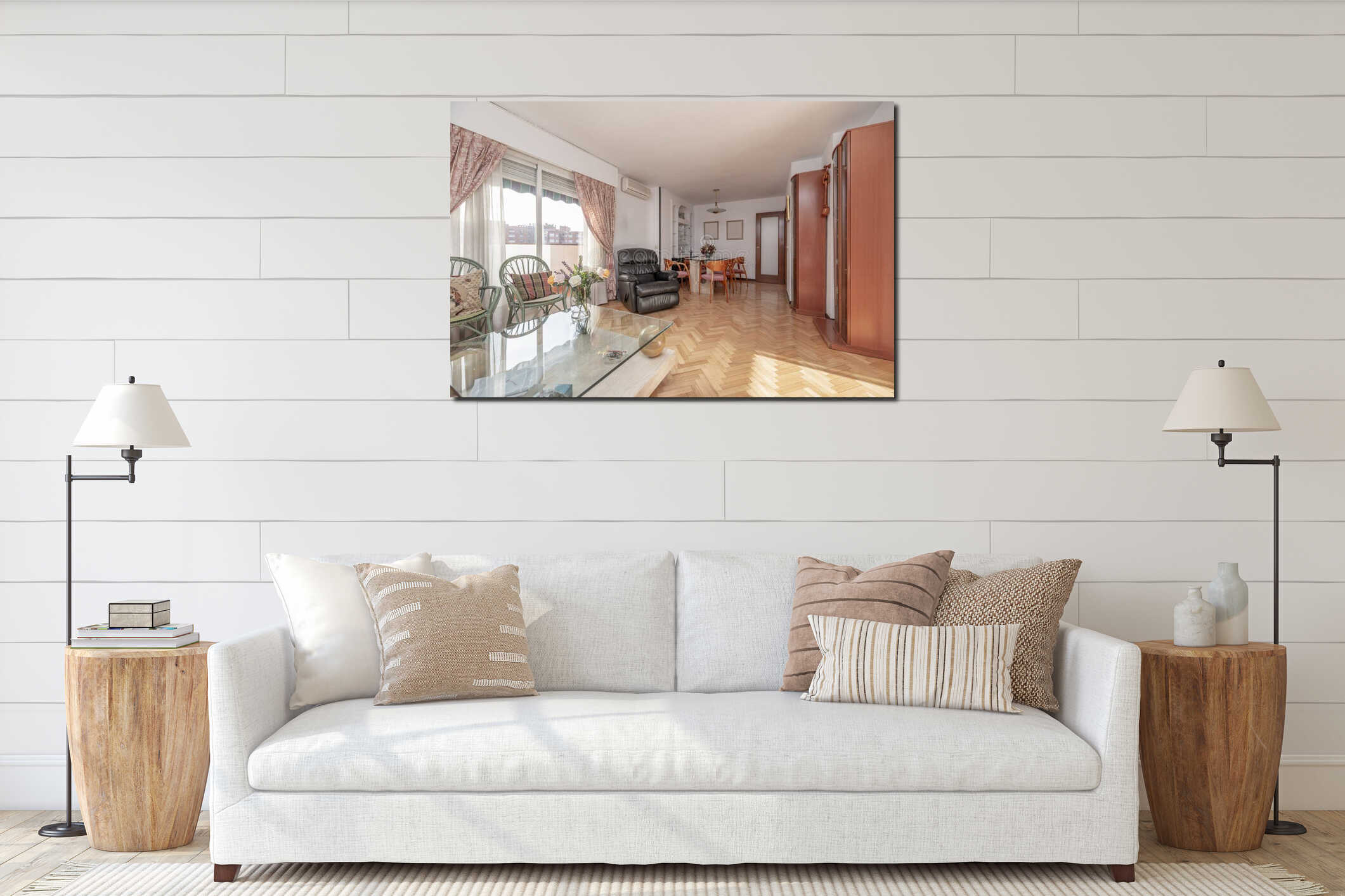 Canvas hanging interior mockup