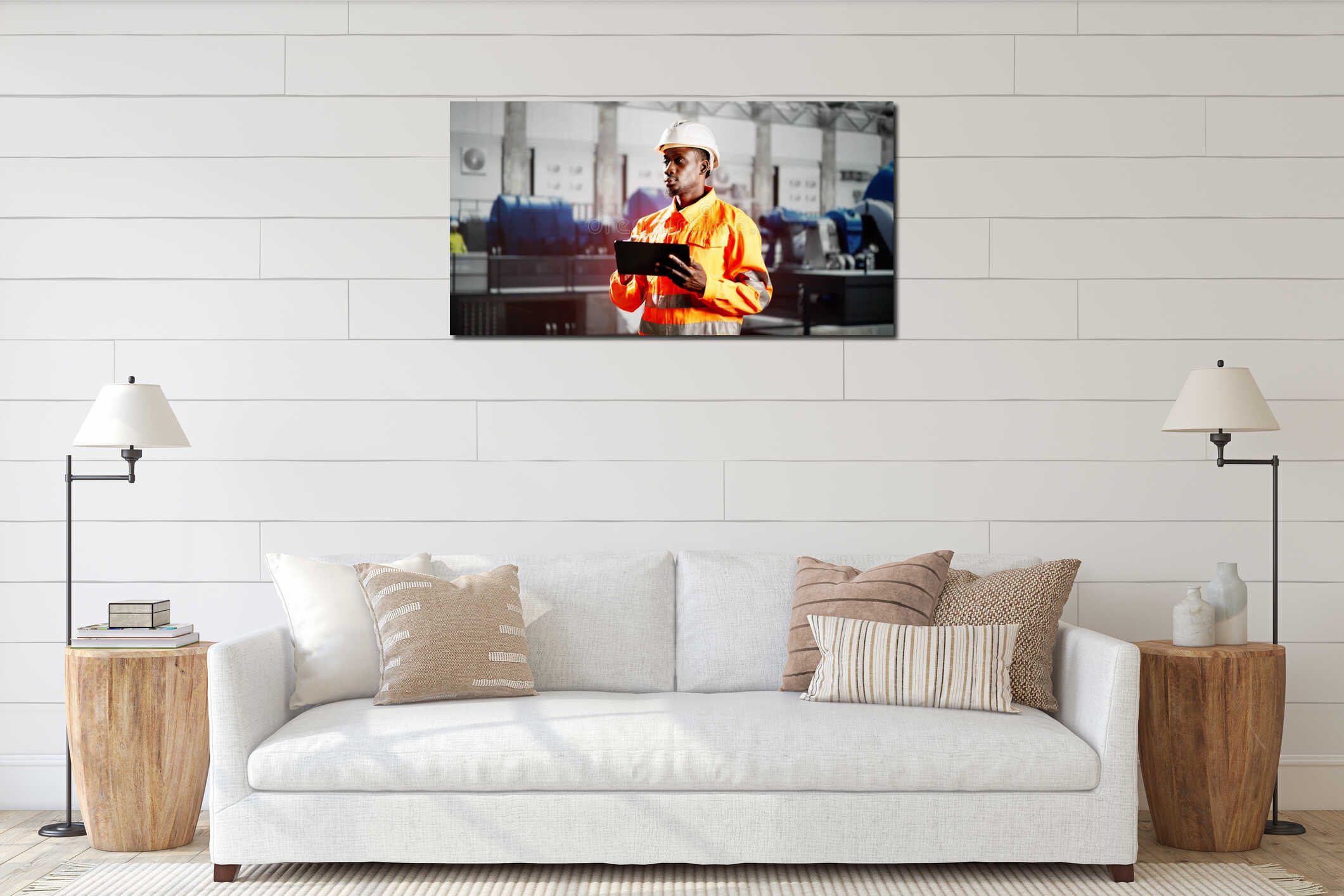 Canvas hanging interior mockup