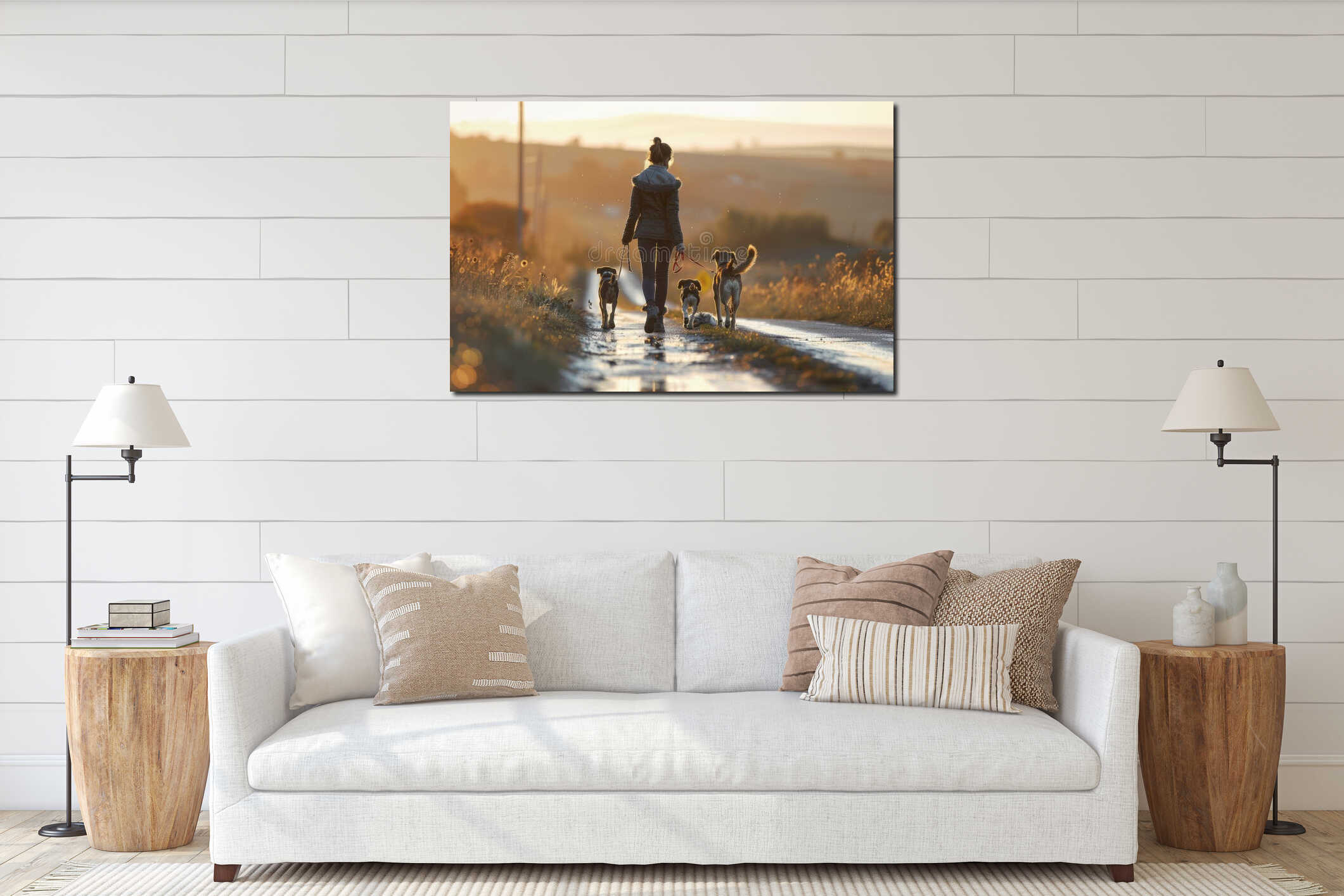 Canvas hanging interior mockup