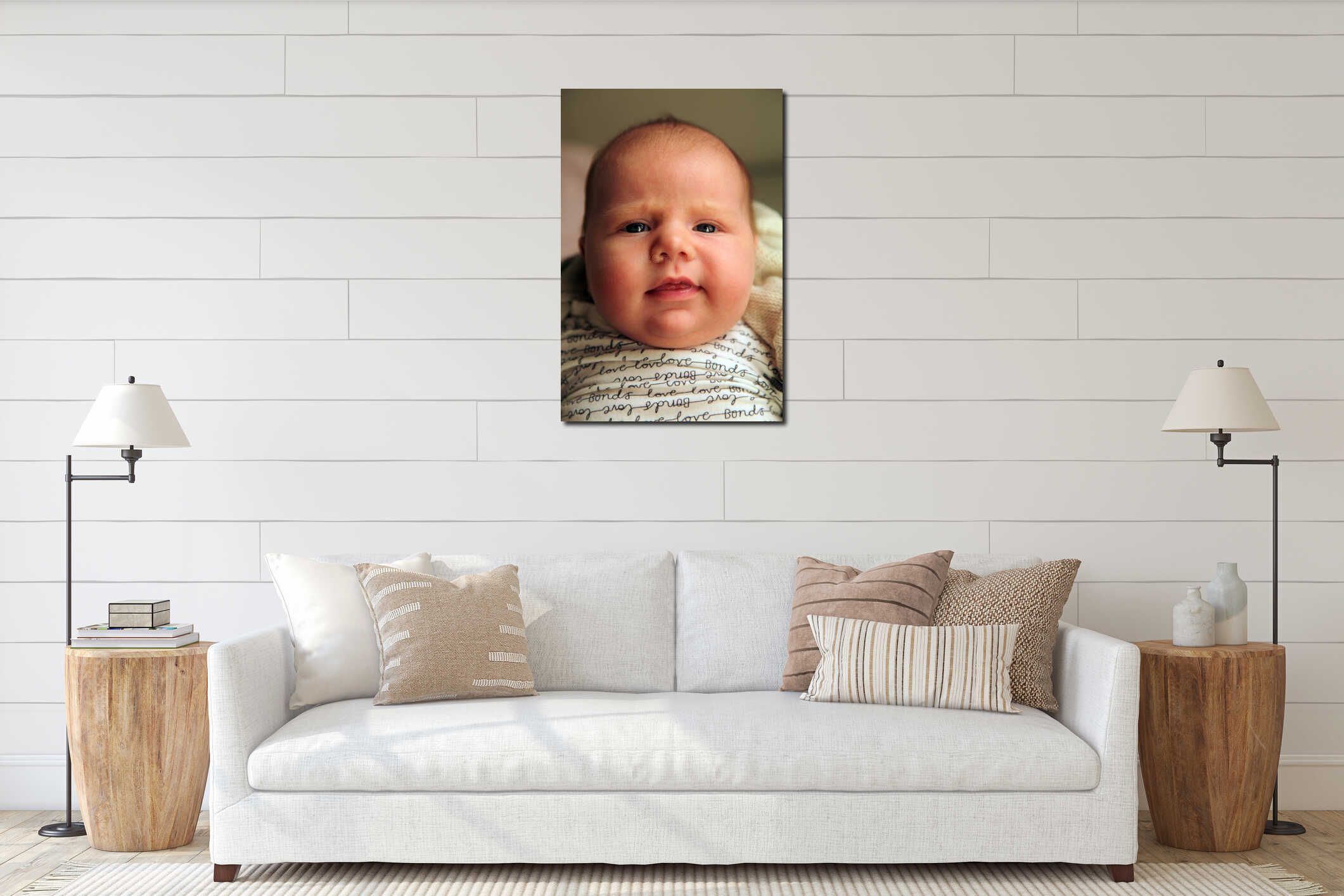 Canvas hanging interior mockup