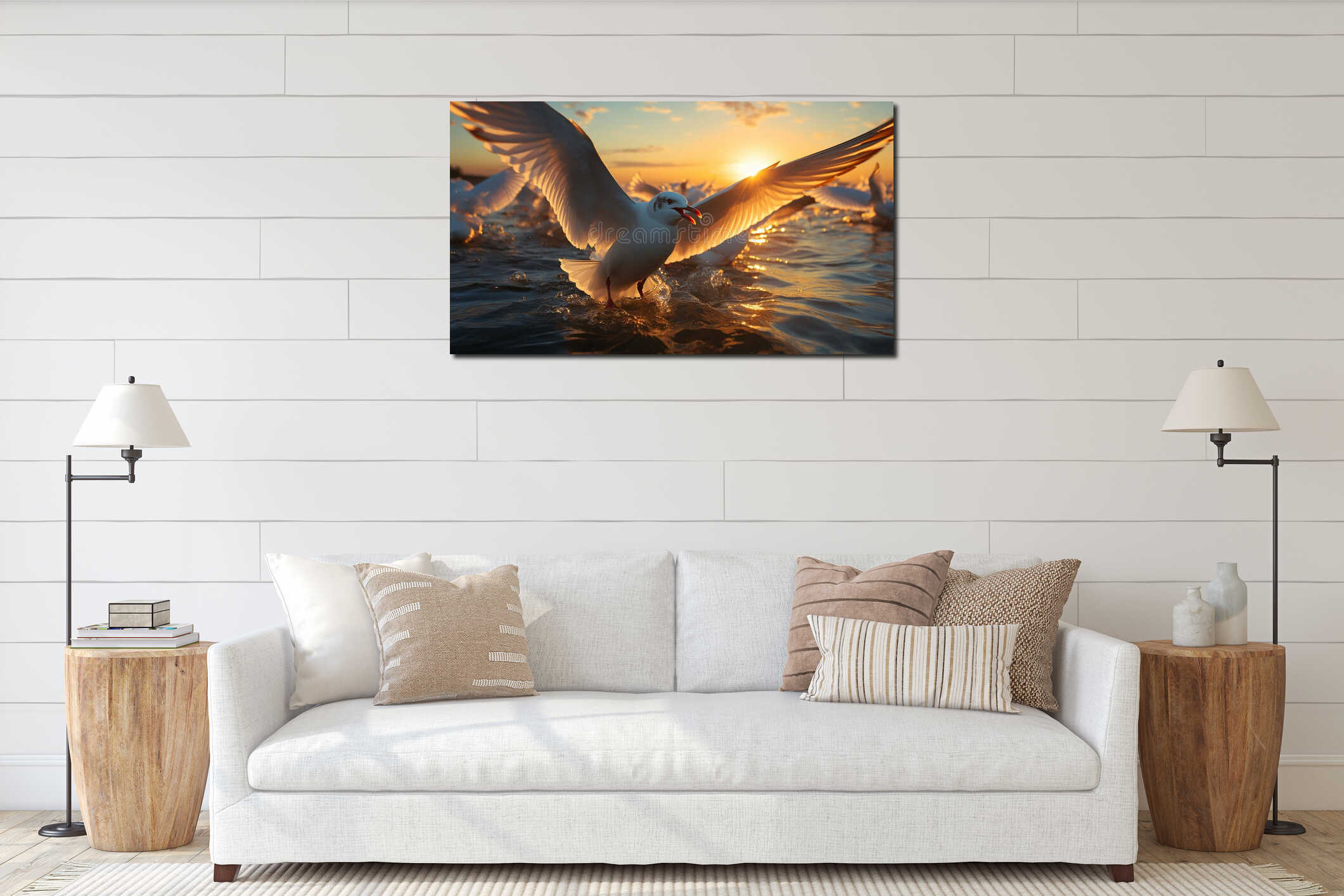 Canvas hanging interior mockup