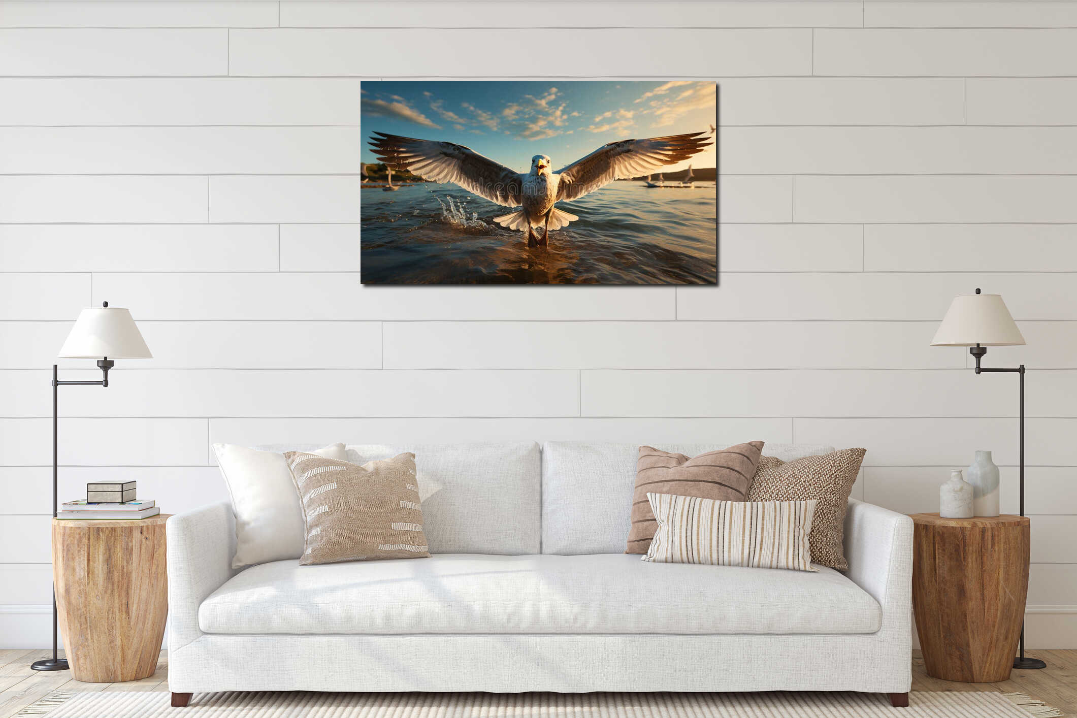 Canvas hanging interior mockup