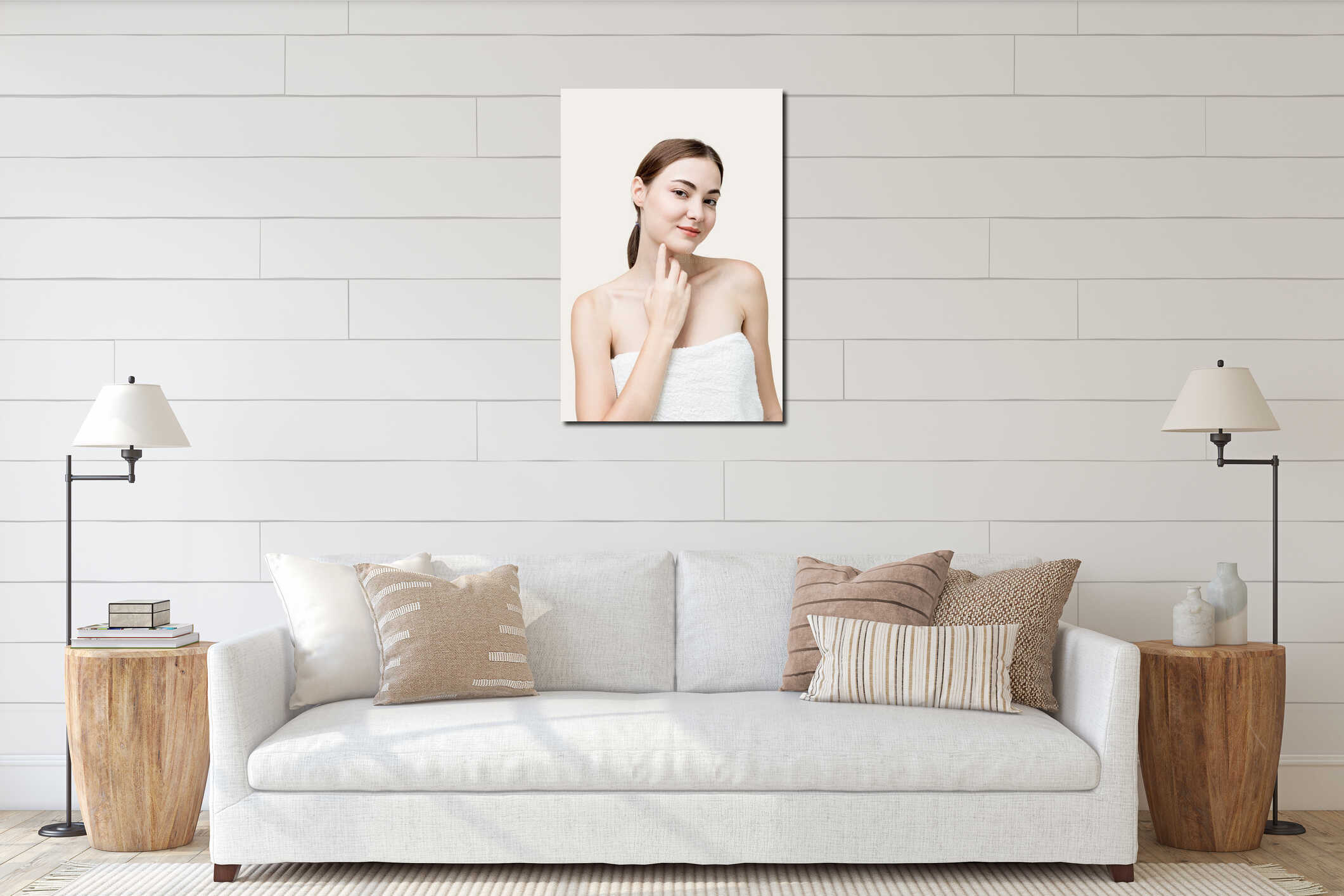 Canvas hanging interior mockup