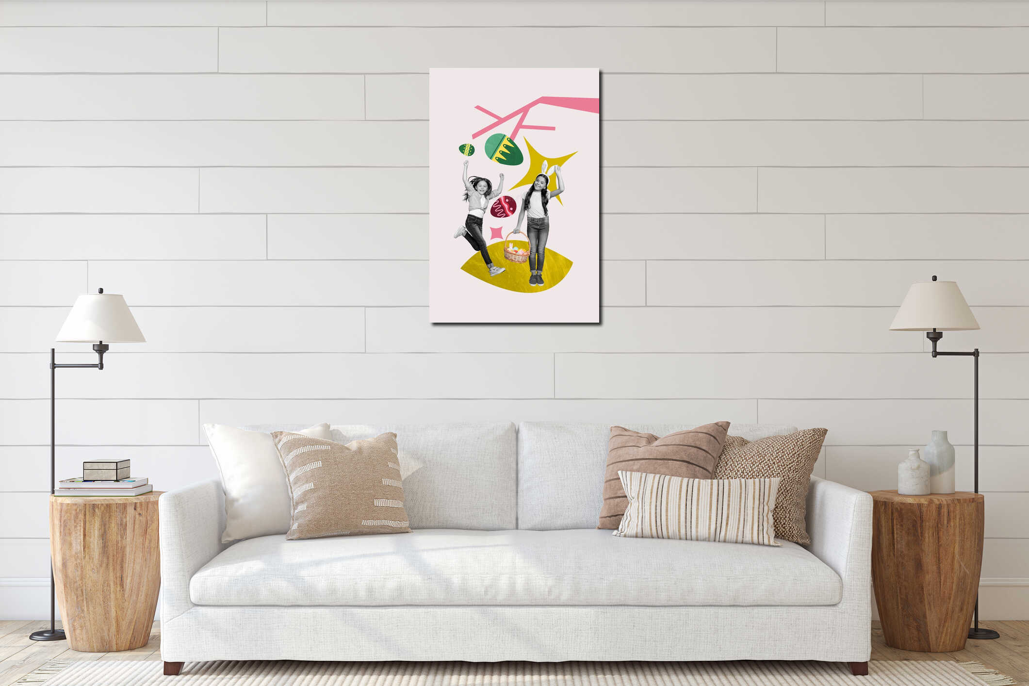 Canvas hanging interior mockup