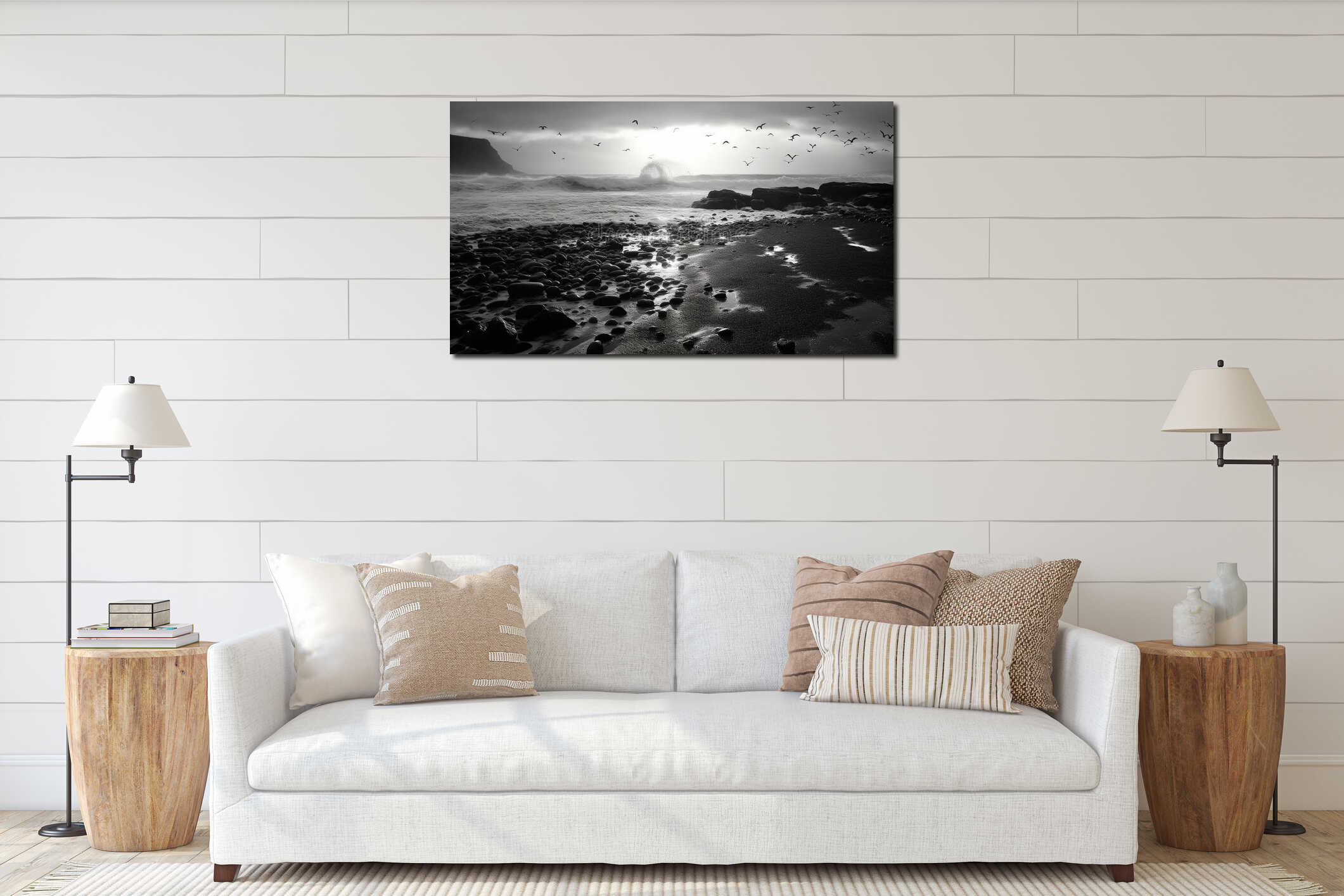 Canvas hanging interior mockup