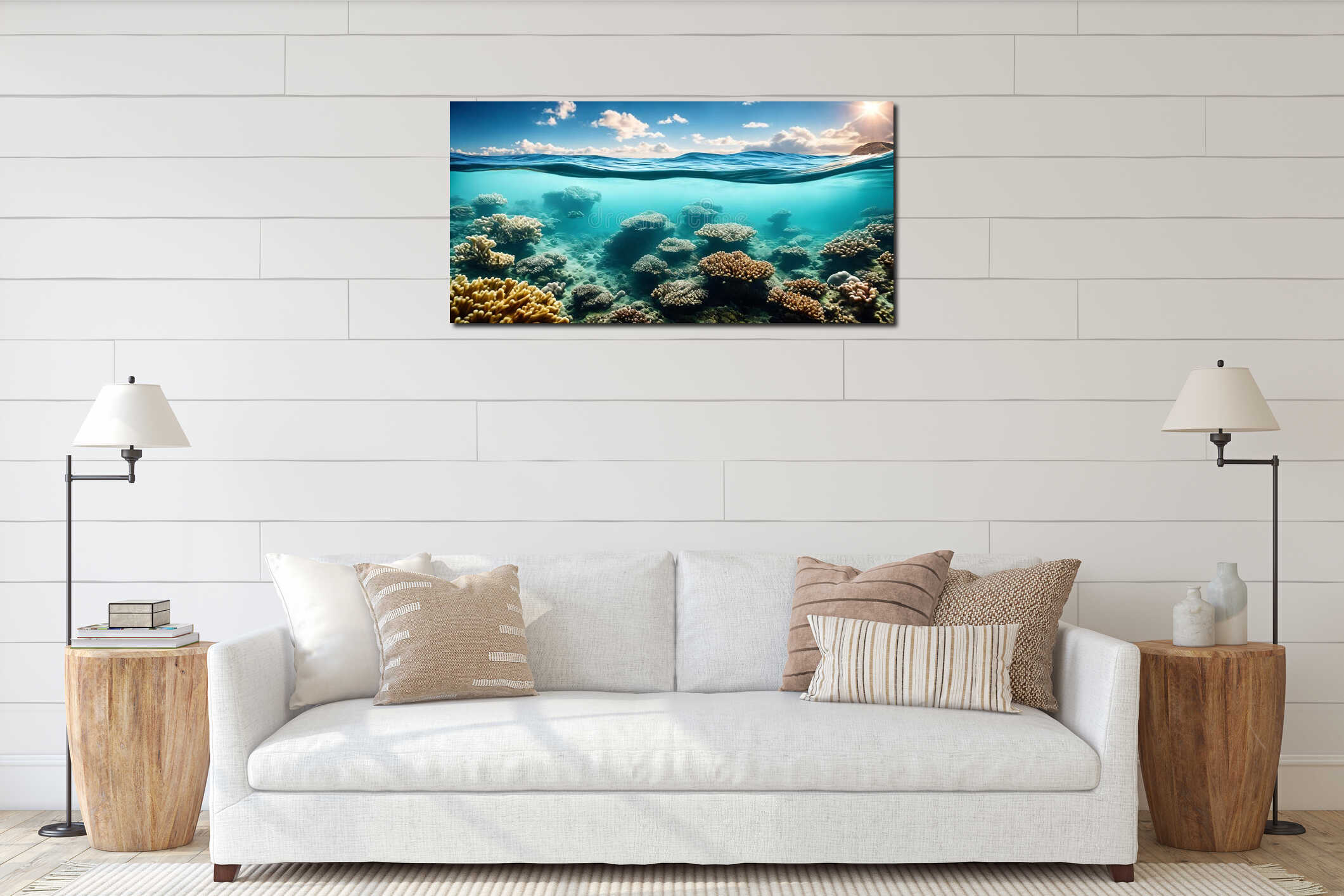 Canvas hanging interior mockup