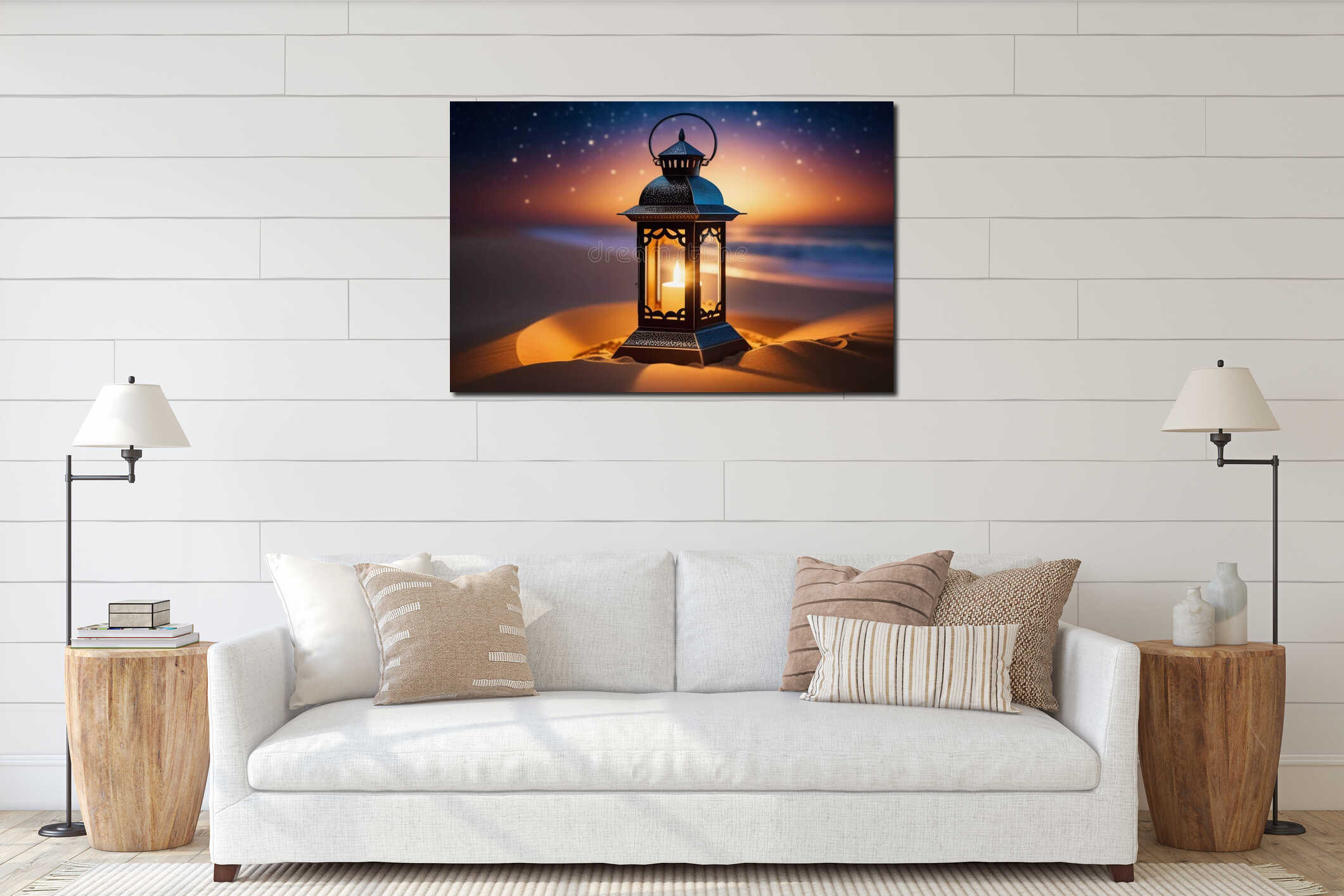 Canvas hanging interior mockup