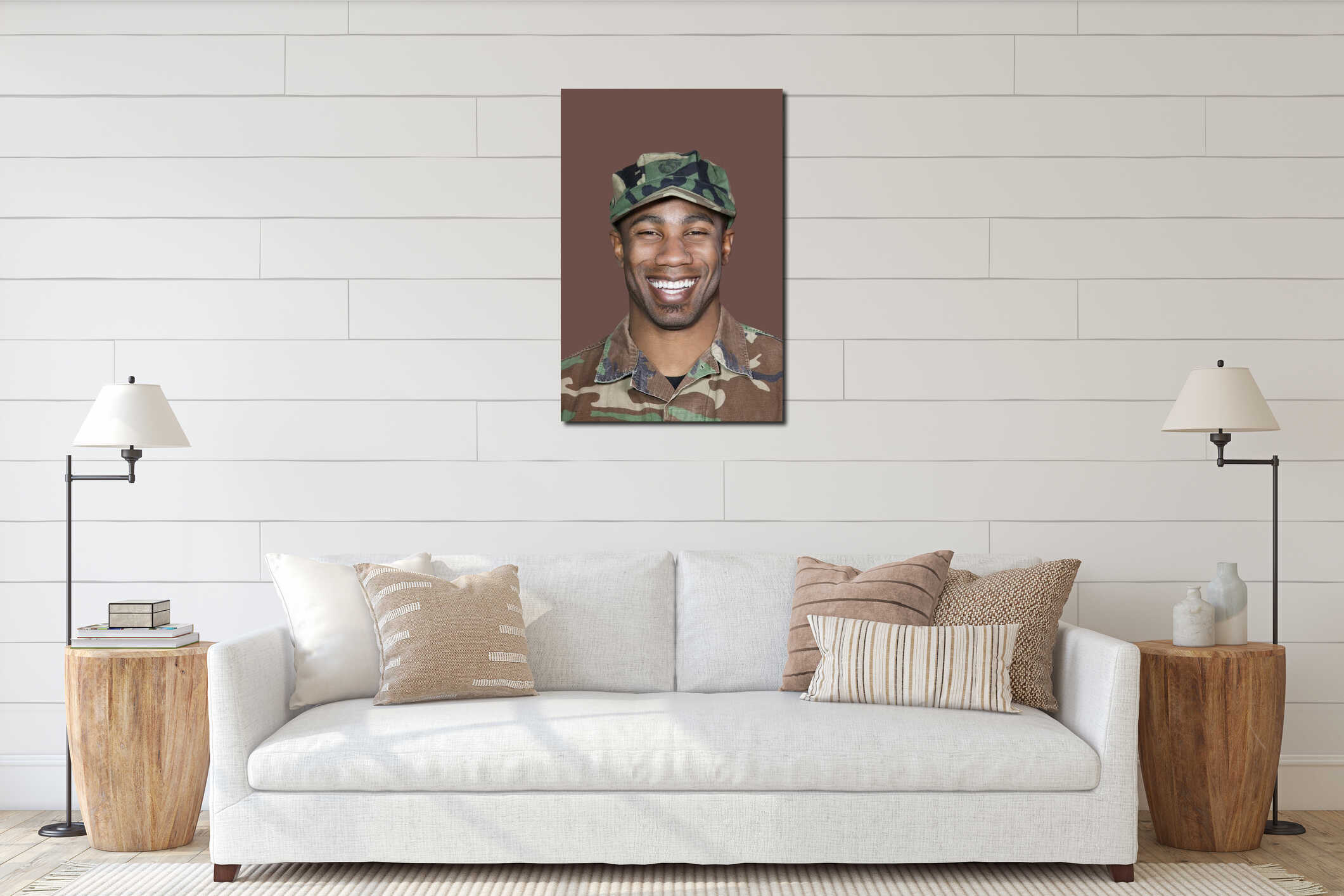 Canvas hanging interior mockup