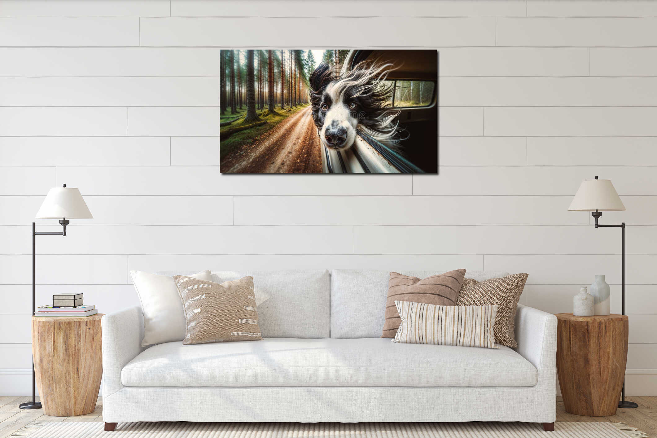 Canvas hanging interior mockup