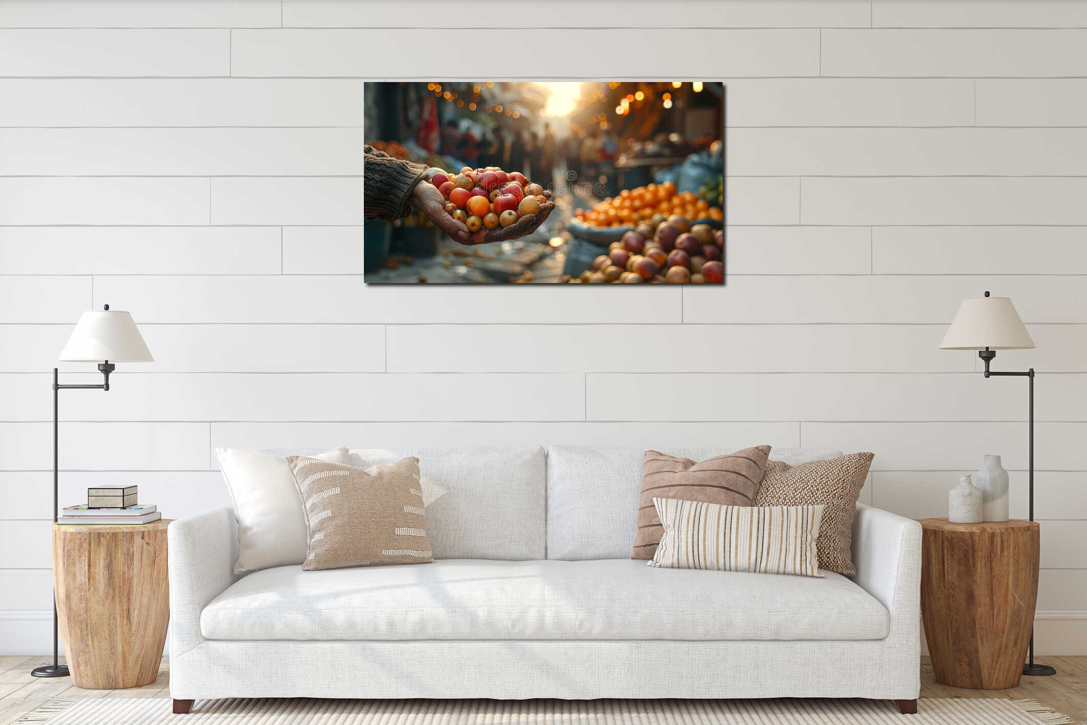 Canvas hanging interior mockup
