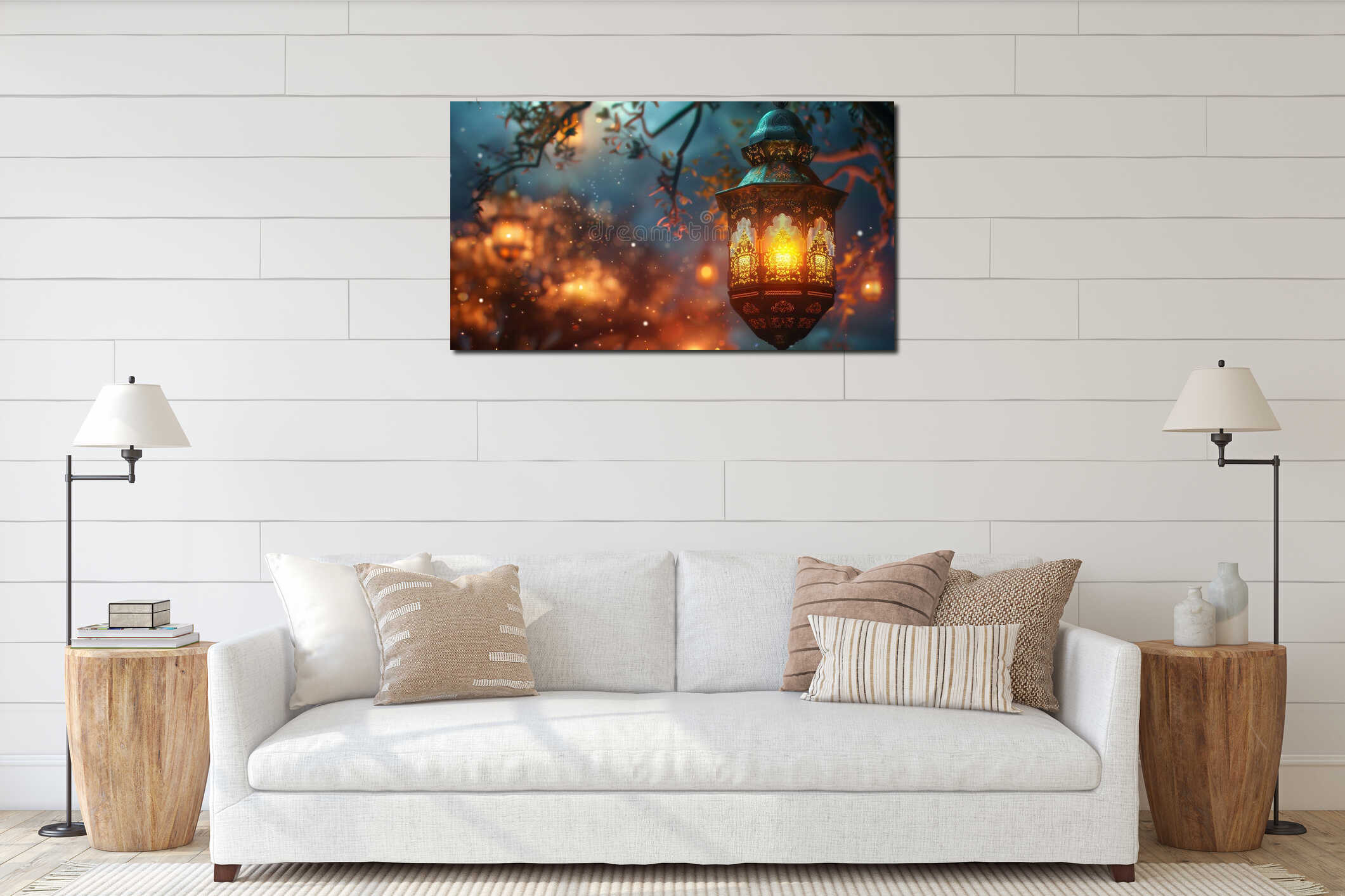 Canvas hanging interior mockup