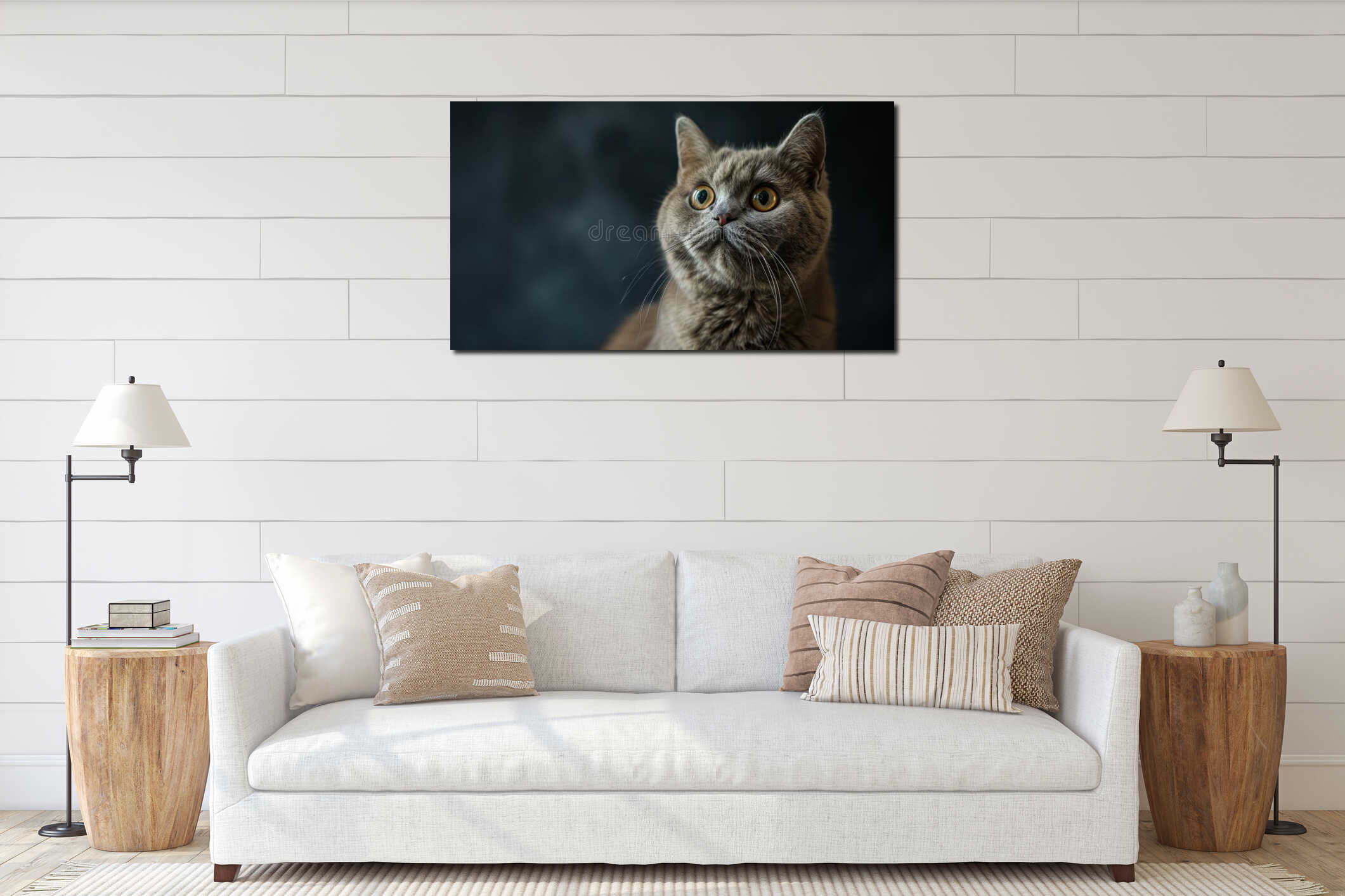 Canvas hanging interior mockup