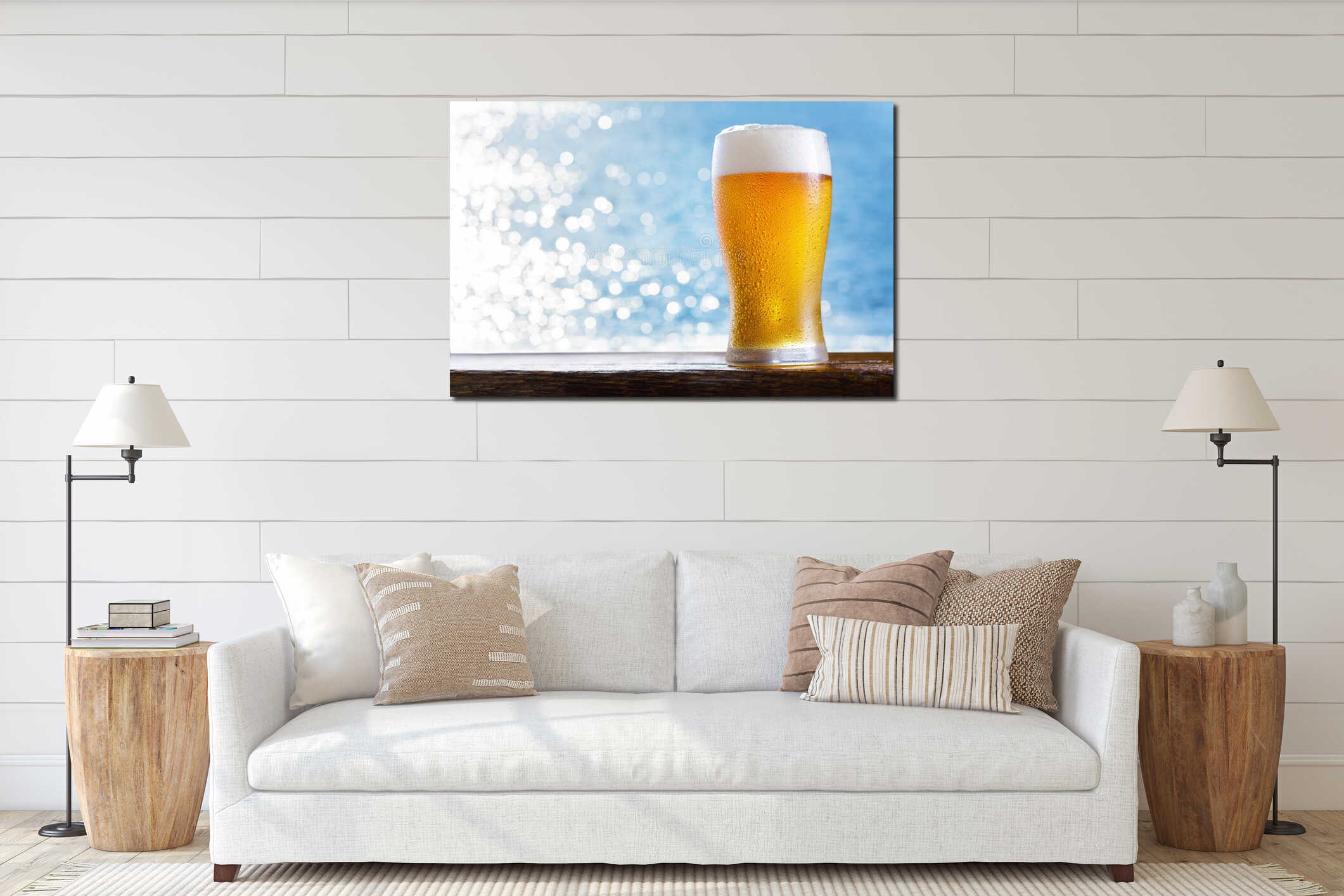 Canvas hanging interior mockup