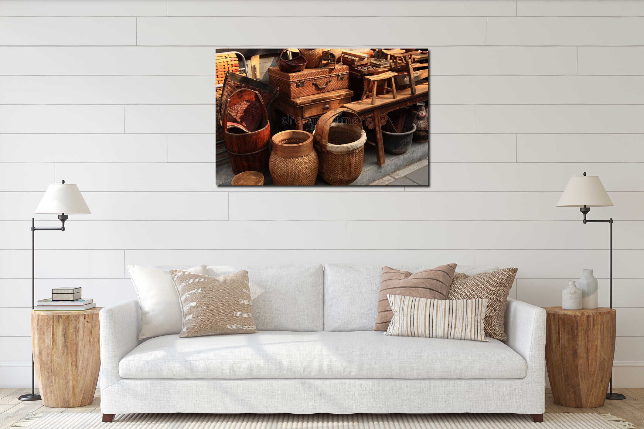 Canvas hanging interior mockup