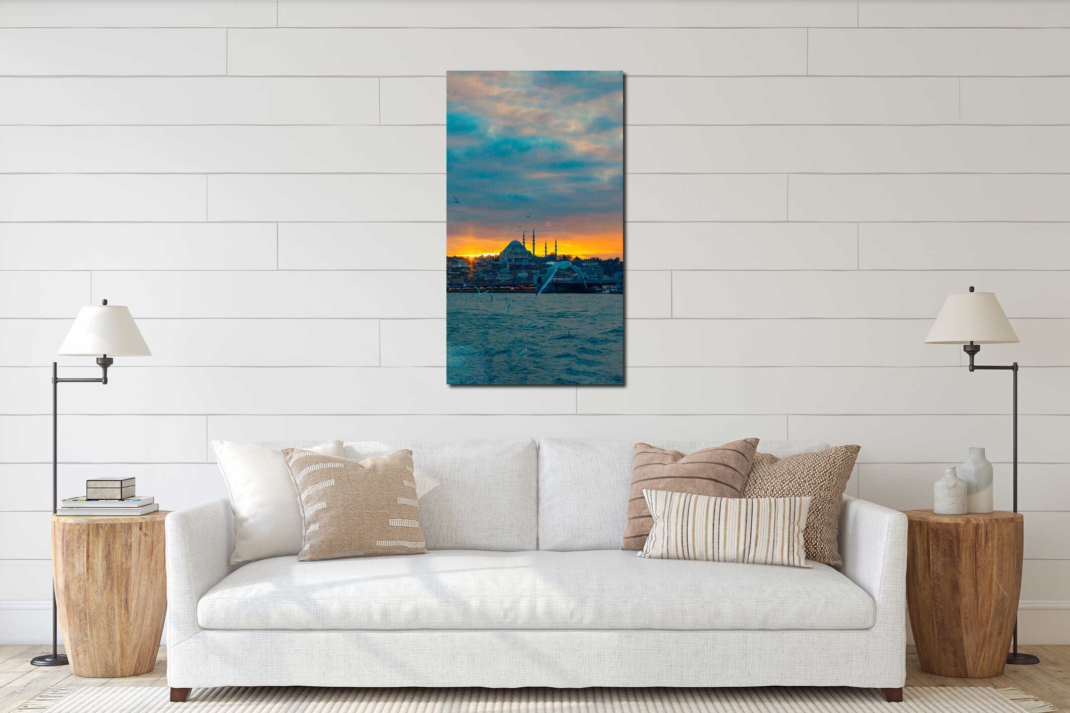 Canvas hanging interior mockup
