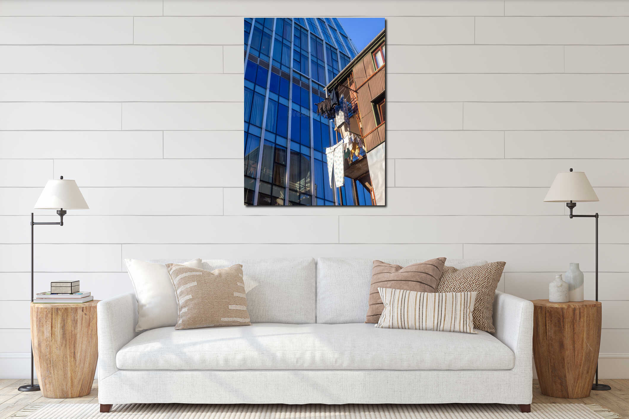 Canvas hanging interior mockup