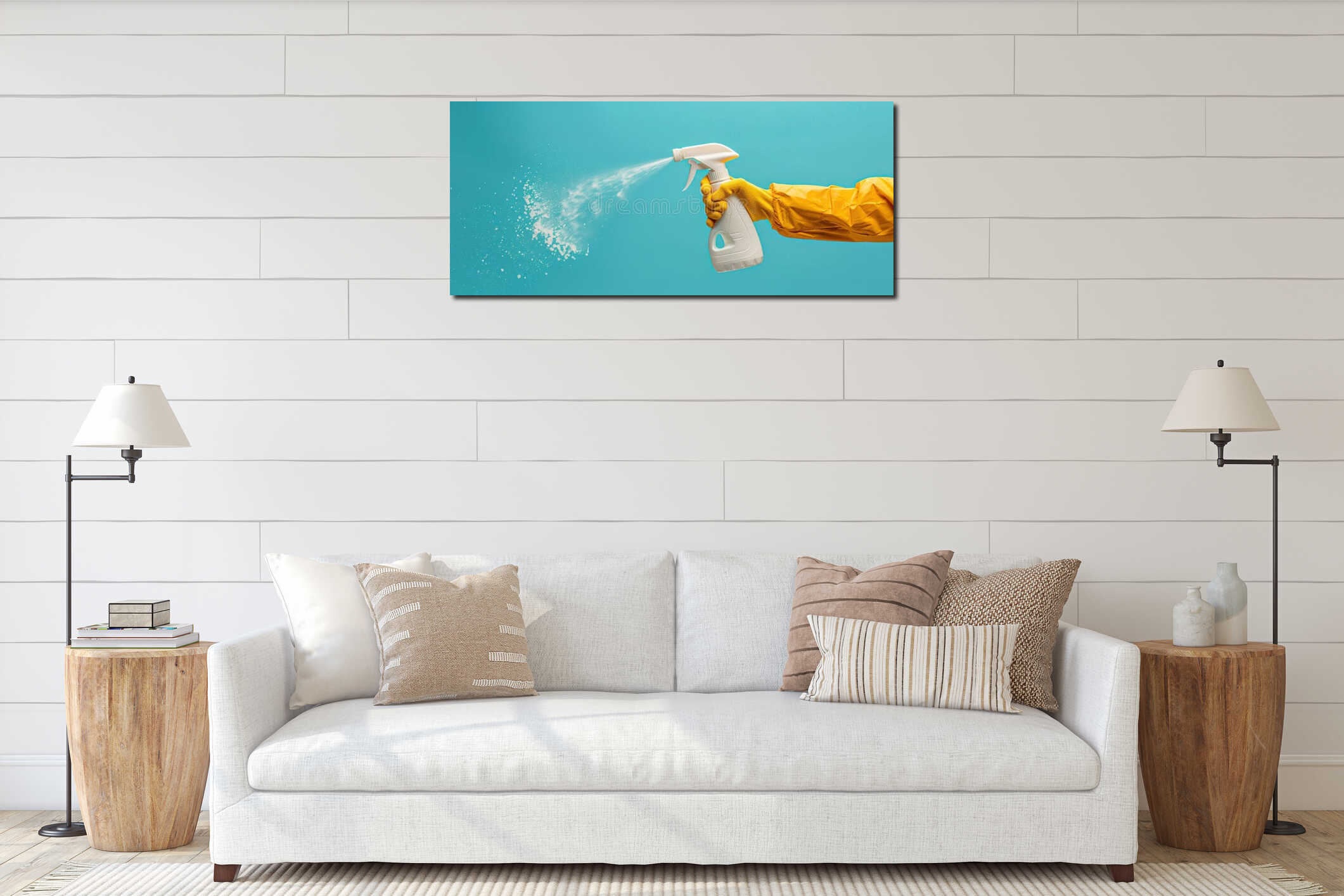 Canvas hanging interior mockup