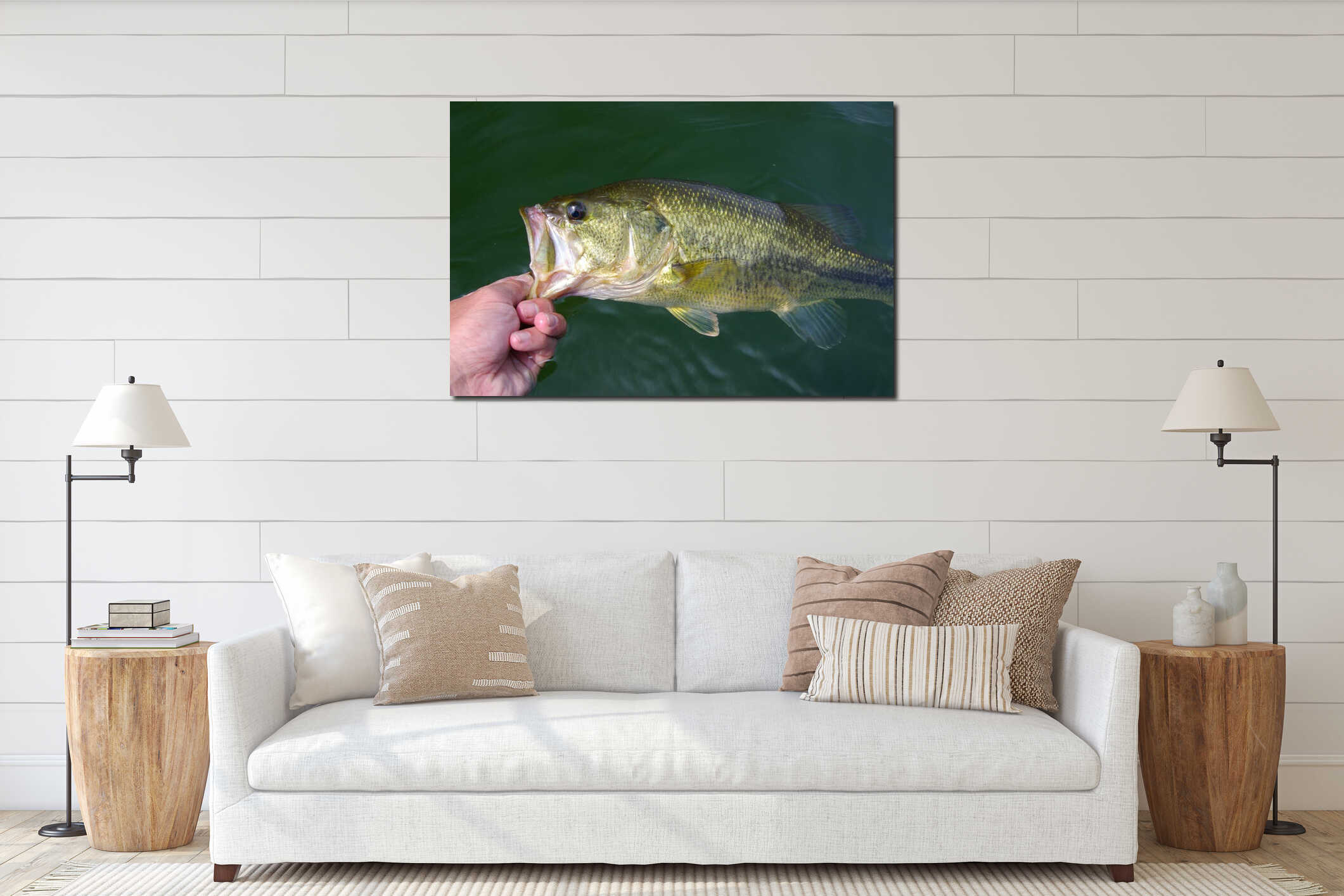 Canvas hanging interior mockup