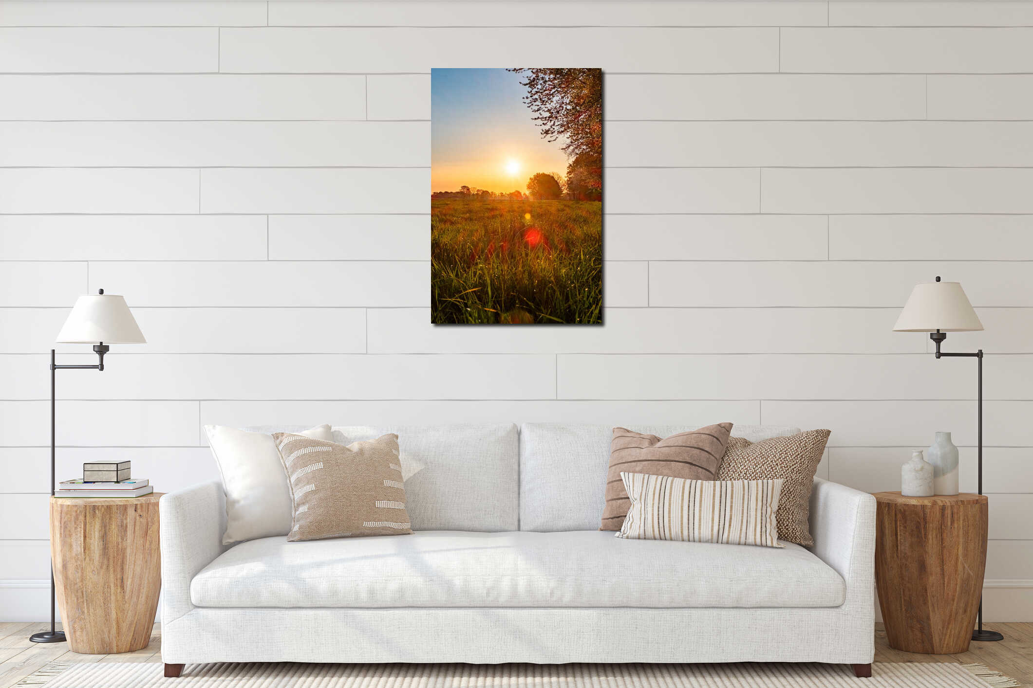 Canvas hanging interior mockup