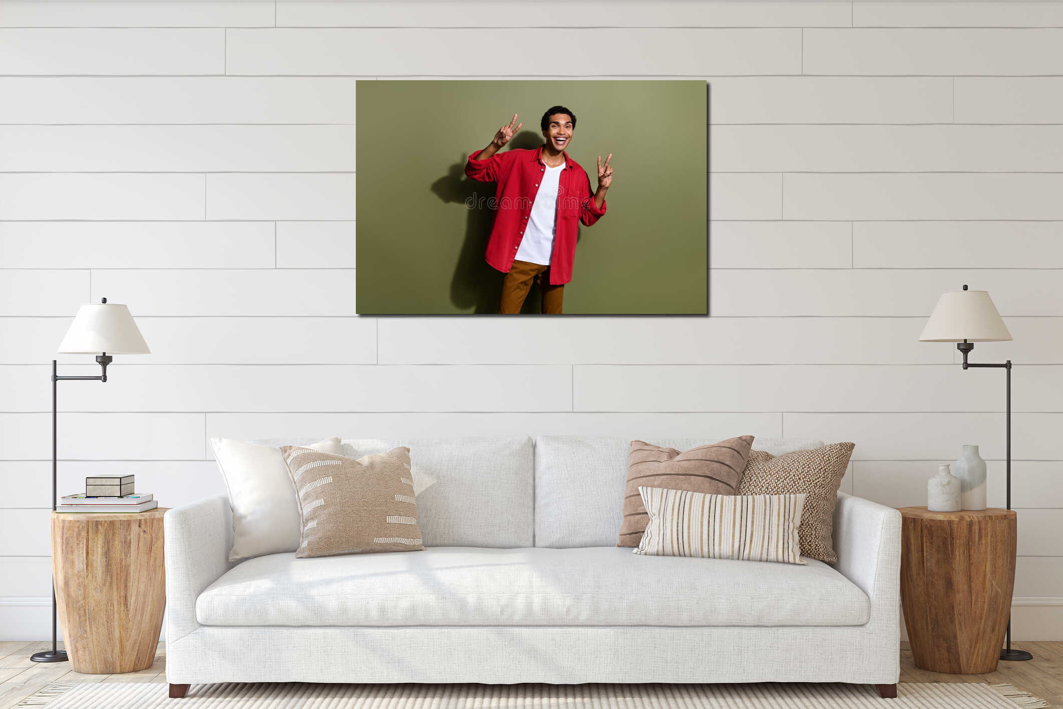 Canvas hanging interior mockup