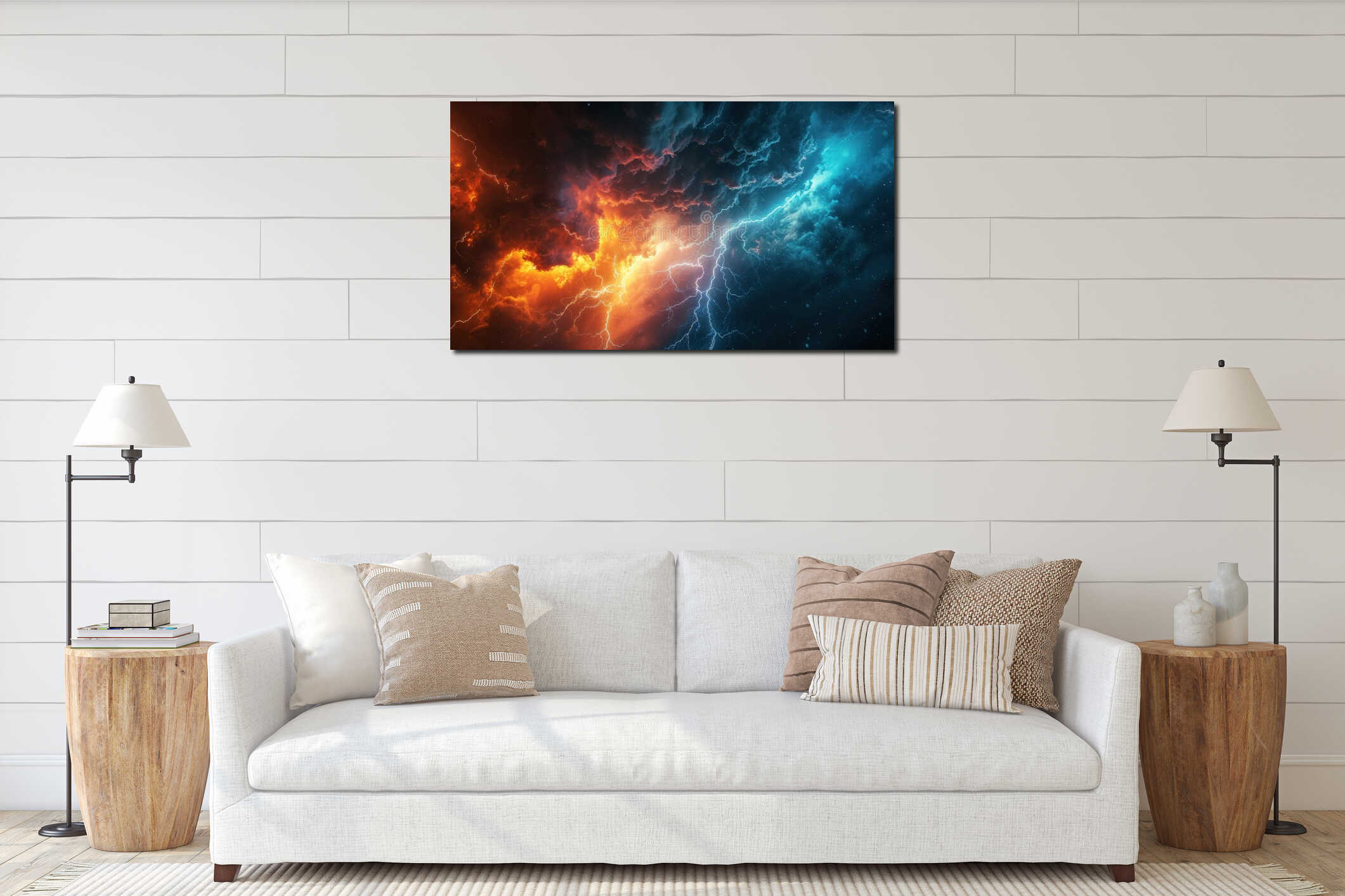 Canvas hanging interior mockup