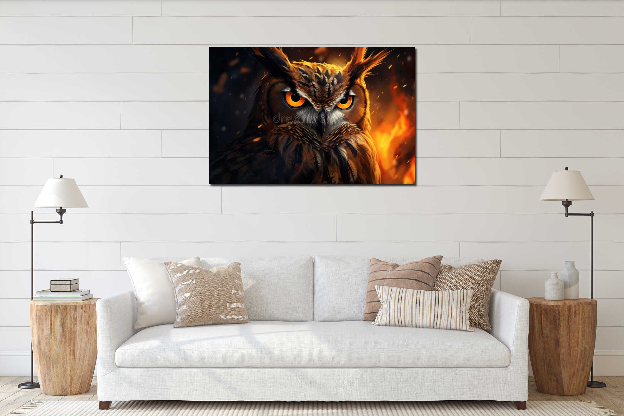 Canvas hanging interior mockup