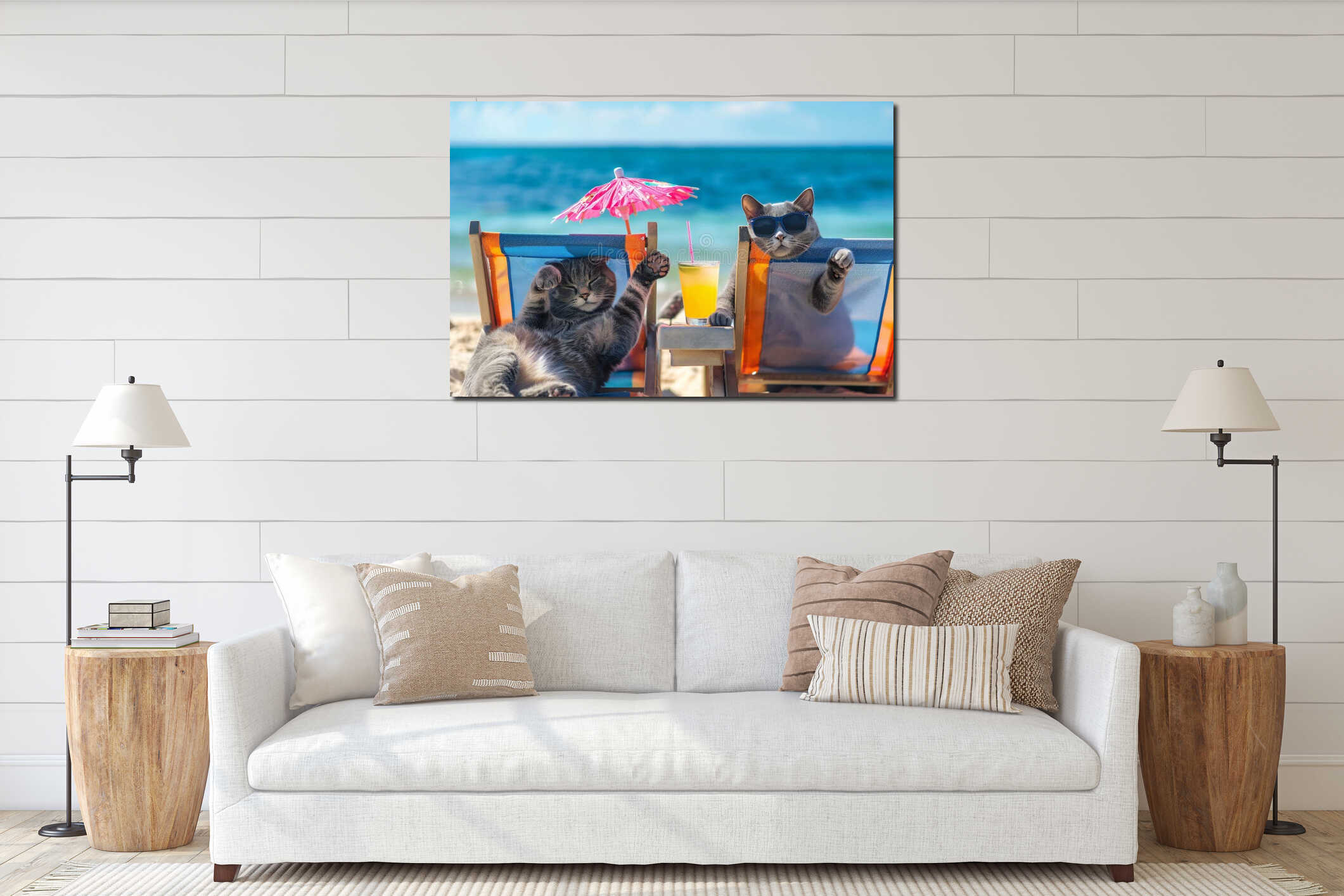 Canvas hanging interior mockup