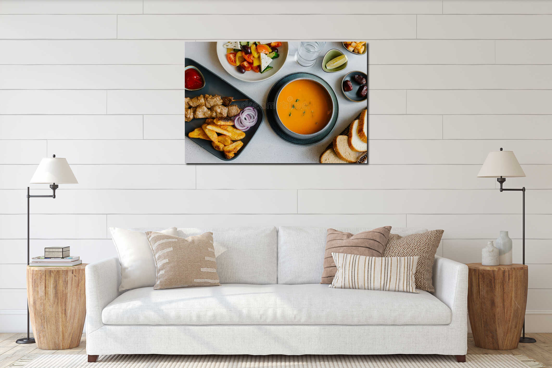 Canvas hanging interior mockup