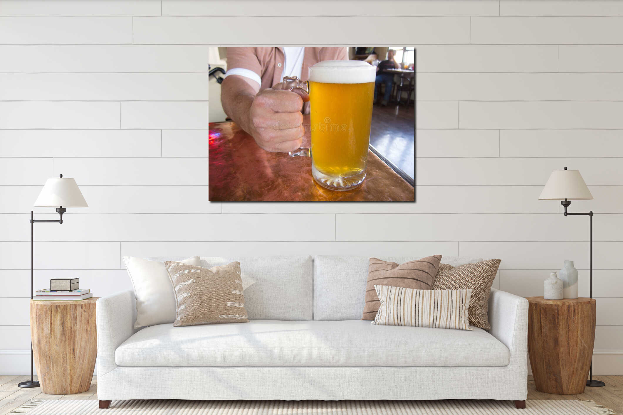 Canvas hanging interior mockup