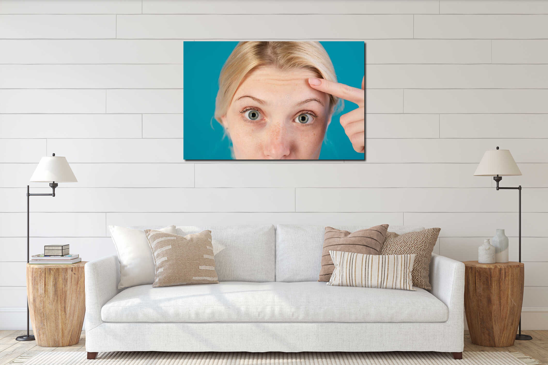 Canvas hanging interior mockup