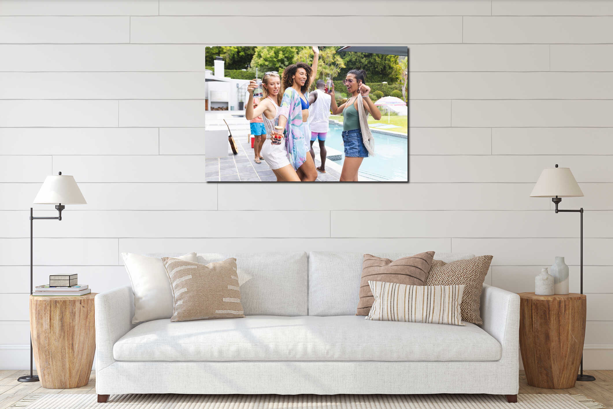 Canvas hanging interior mockup
