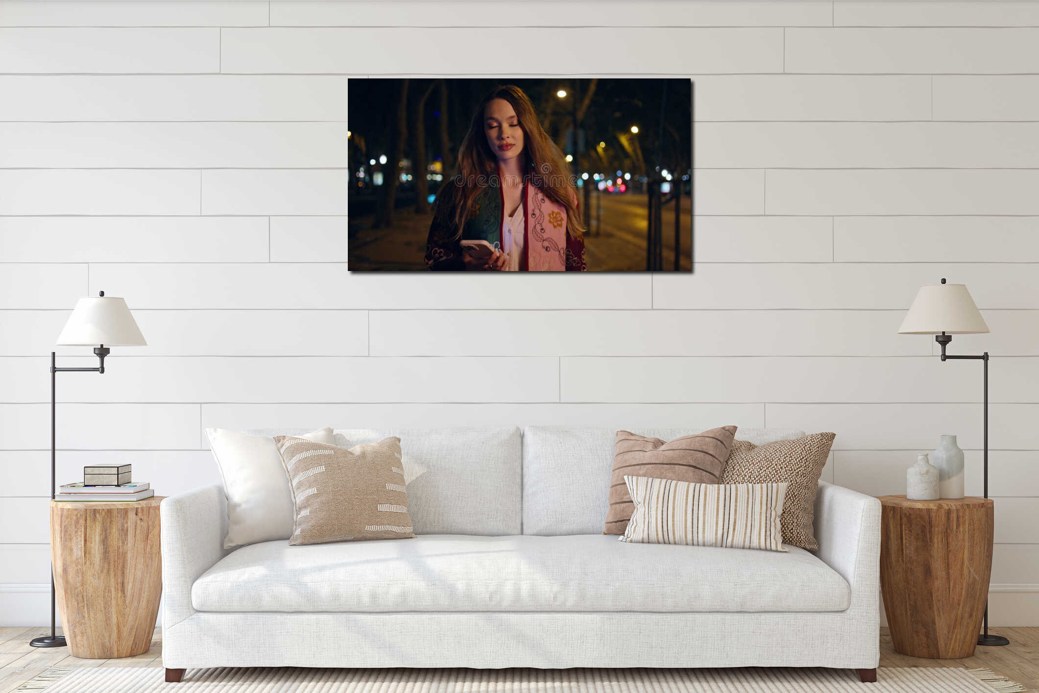 Canvas hanging interior mockup