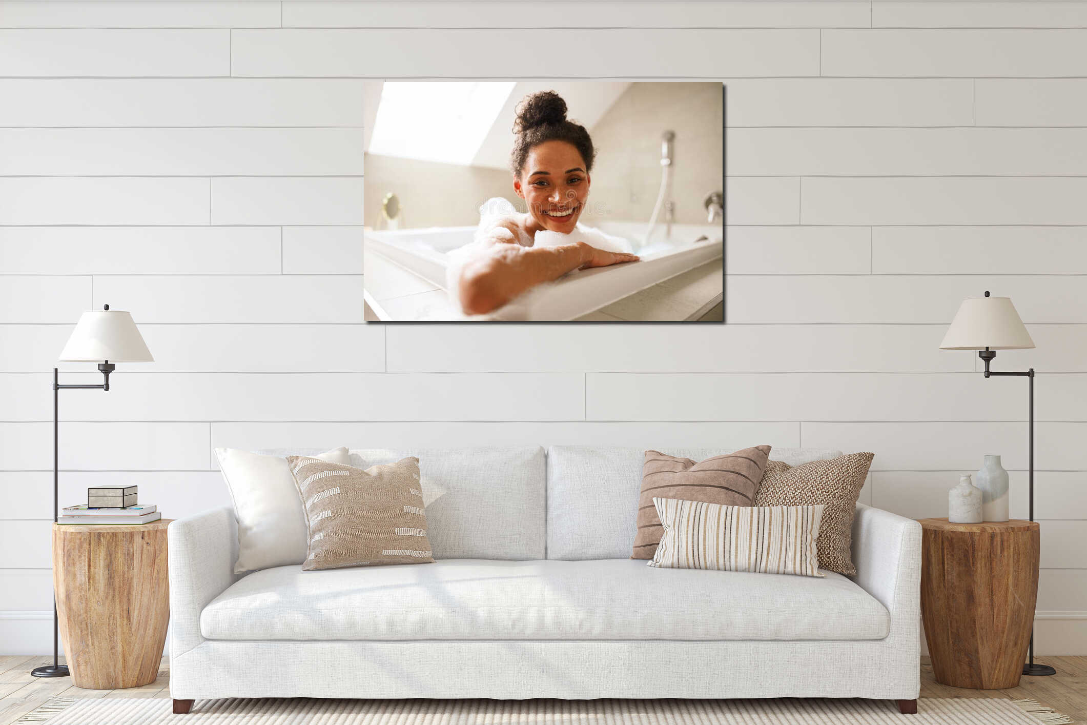 Canvas hanging interior mockup