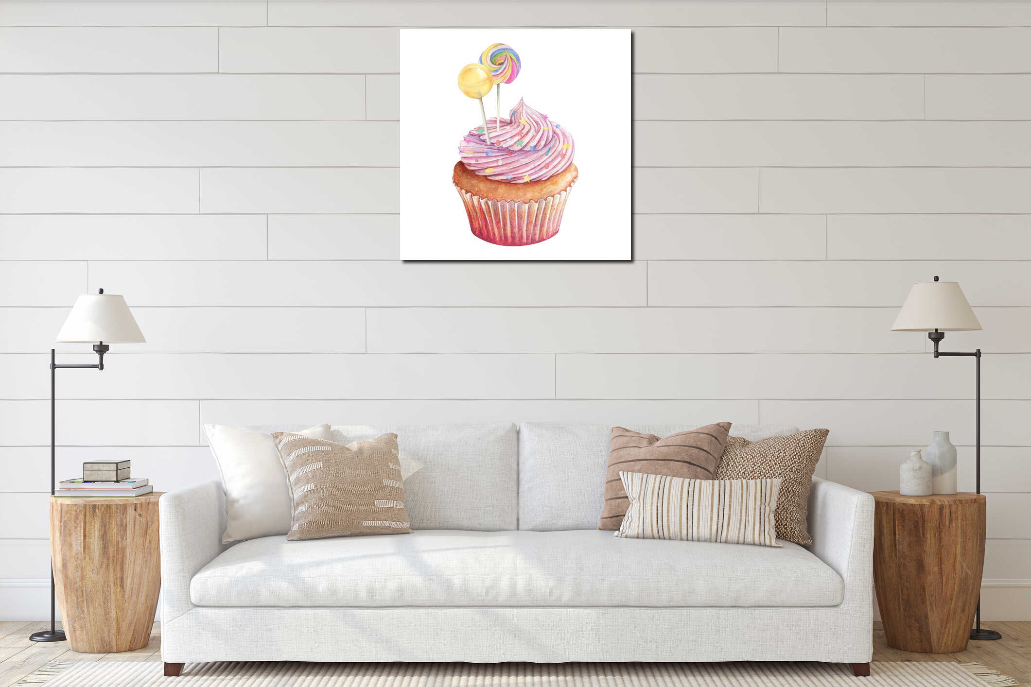 Canvas hanging interior mockup