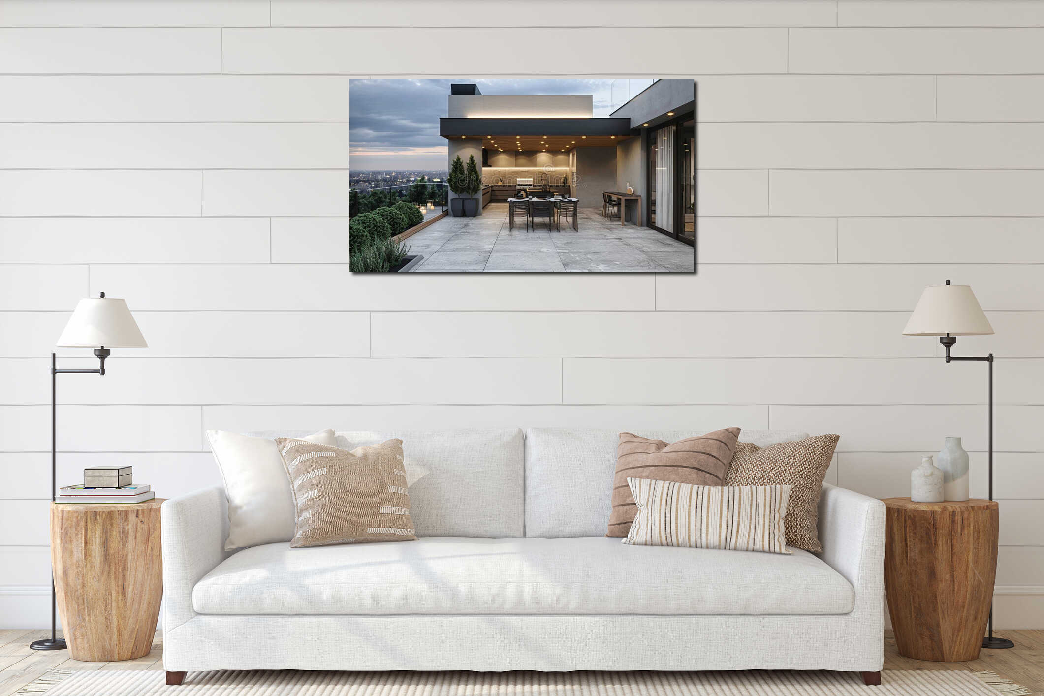Canvas hanging interior mockup