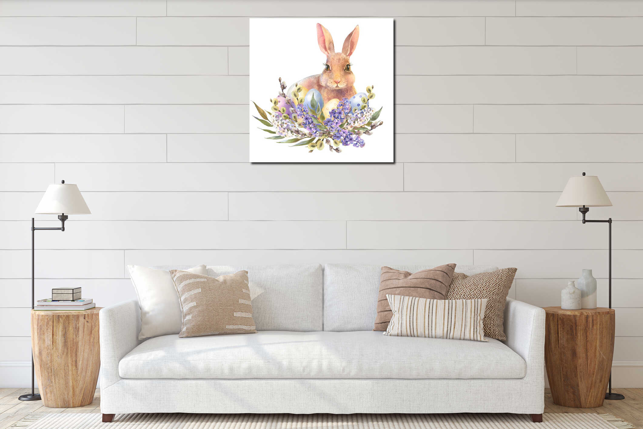 Canvas hanging interior mockup