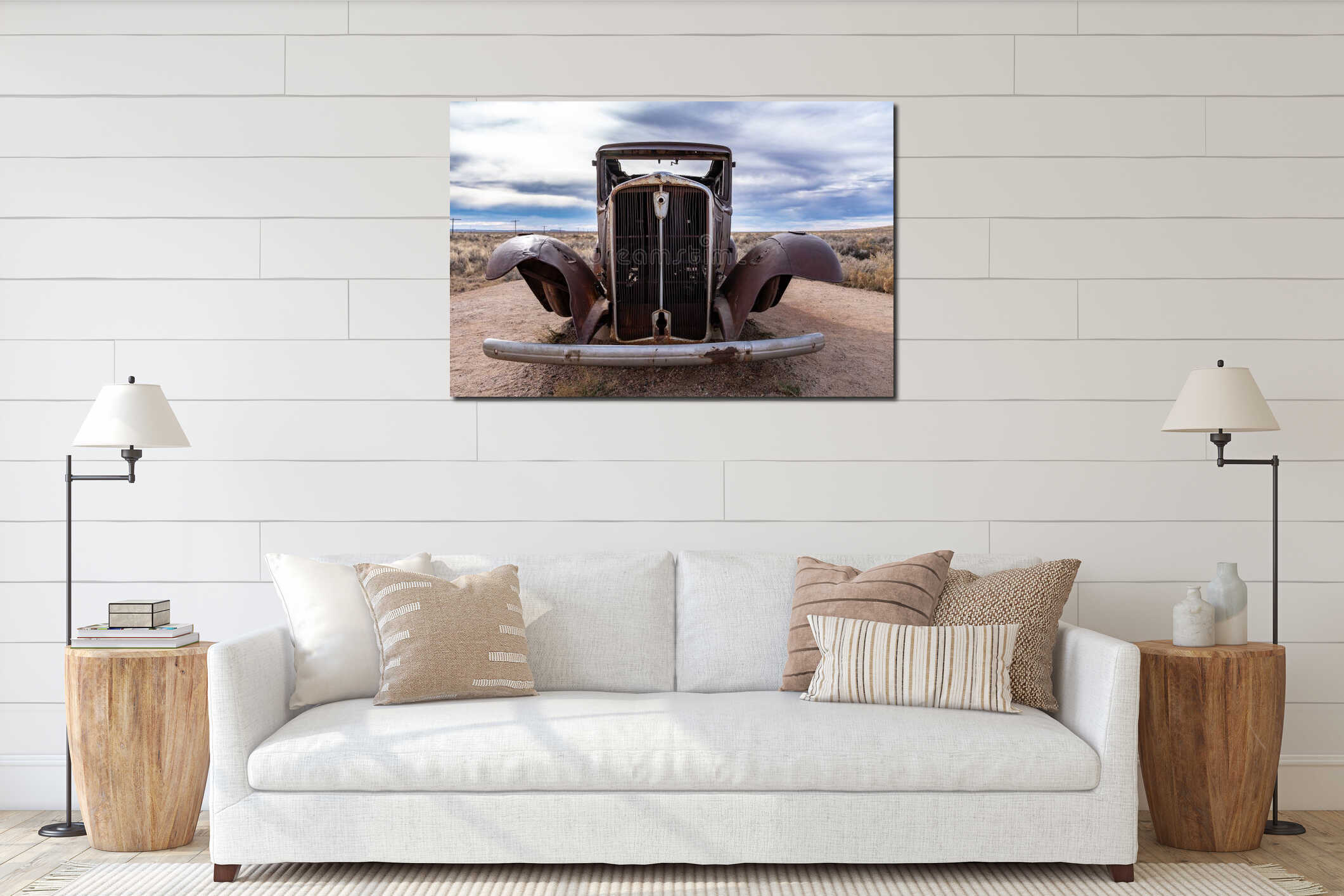 Canvas hanging interior mockup