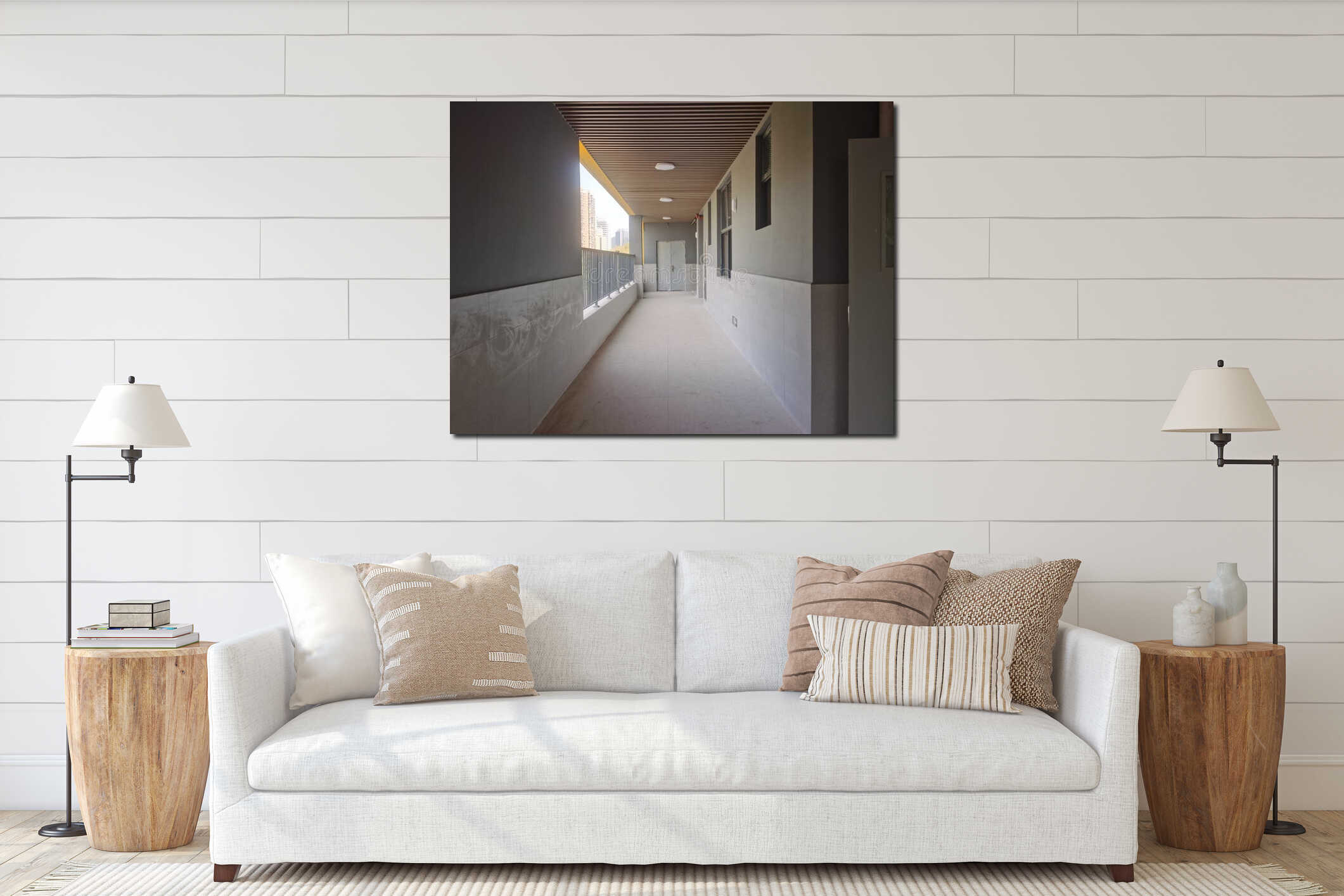Canvas hanging interior mockup