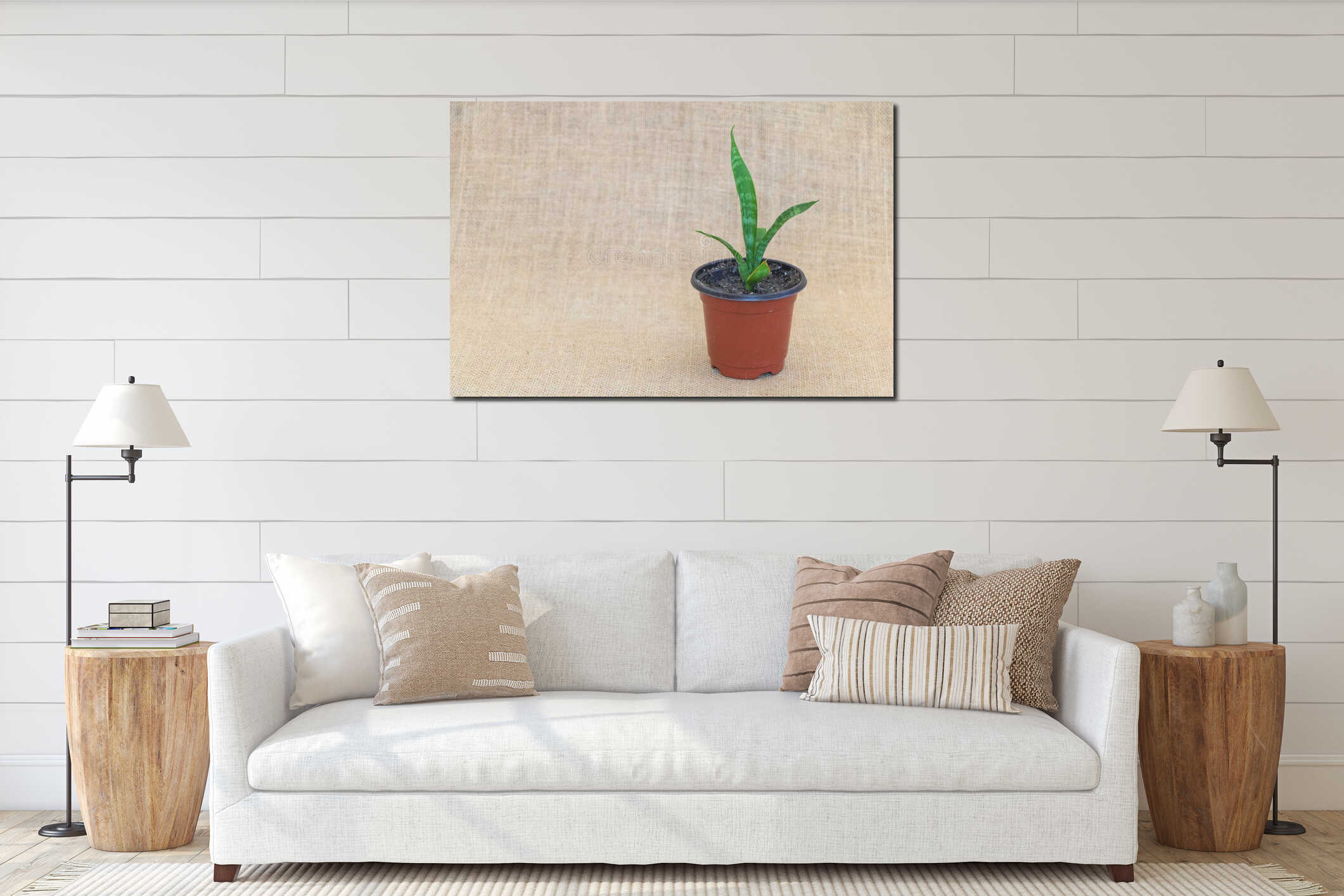 Canvas hanging interior mockup
