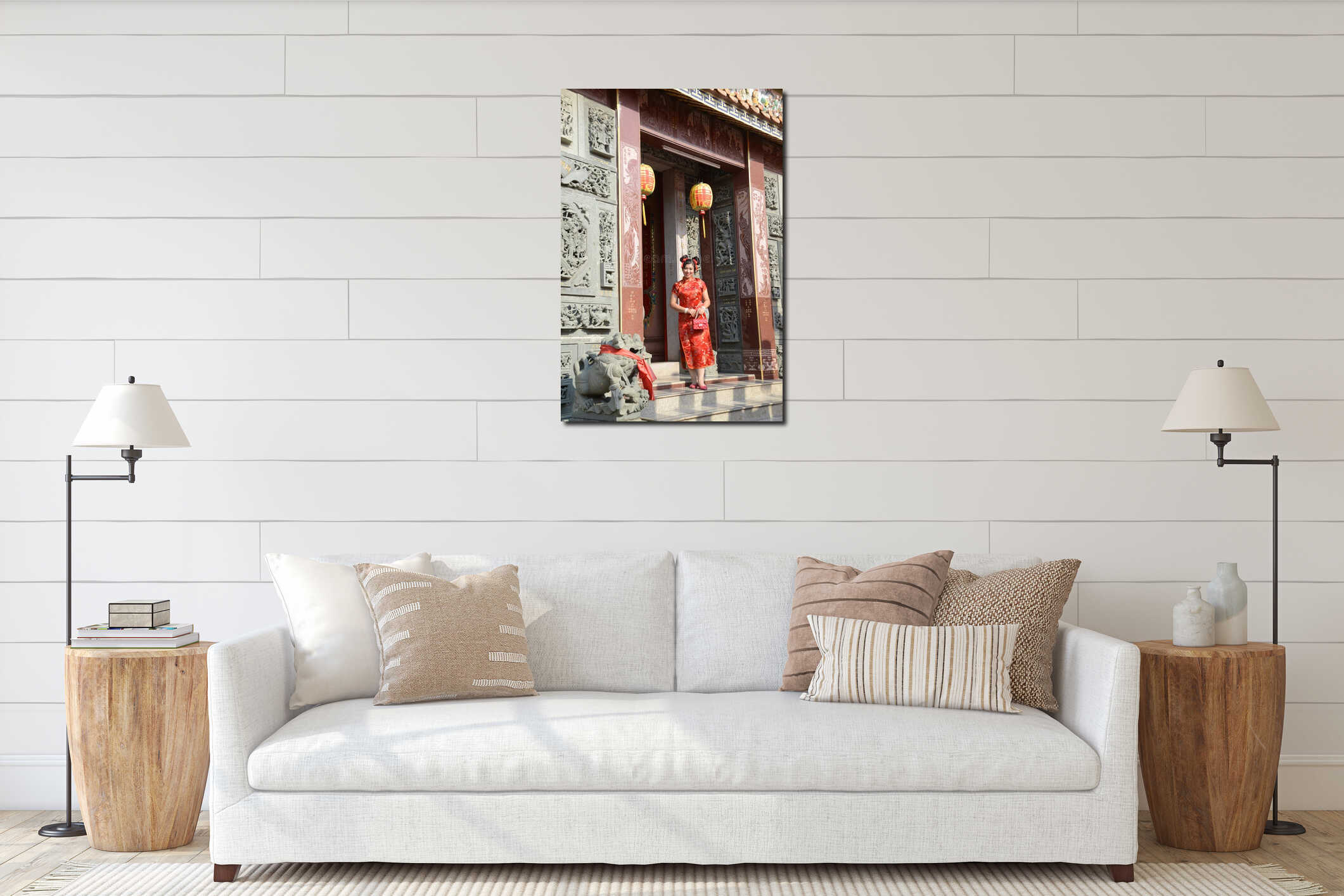 Canvas hanging interior mockup