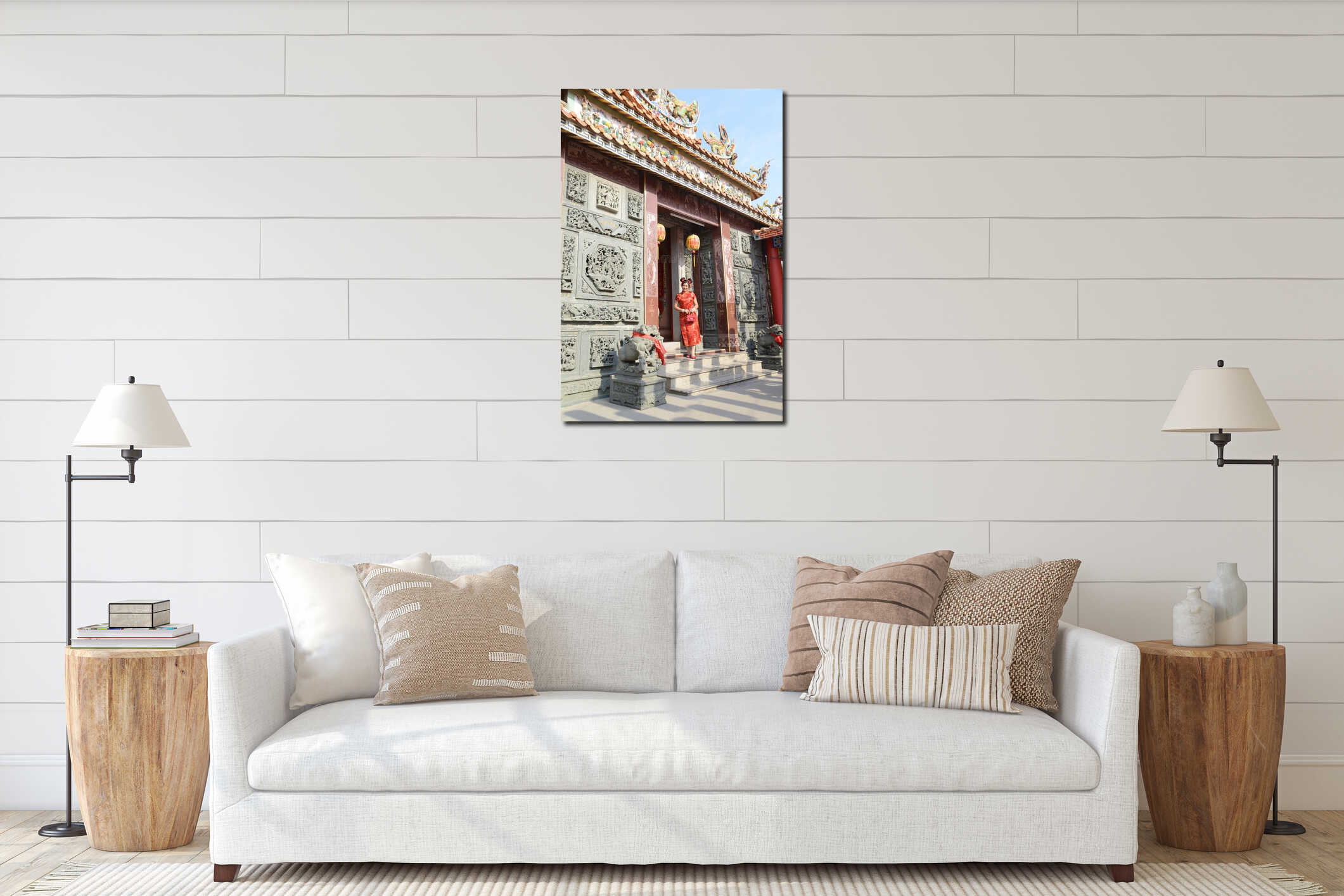 Canvas hanging interior mockup