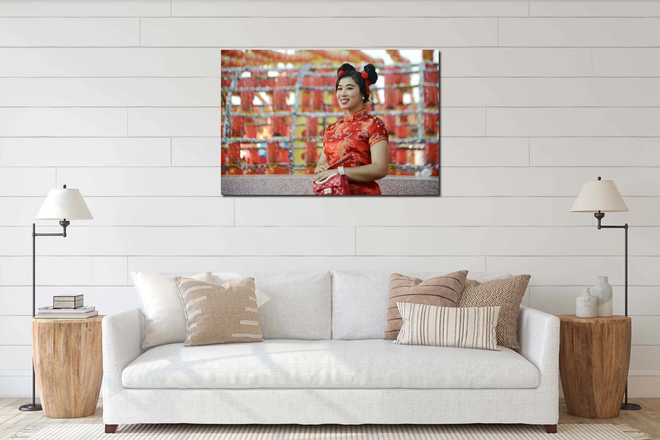 Canvas hanging interior mockup
