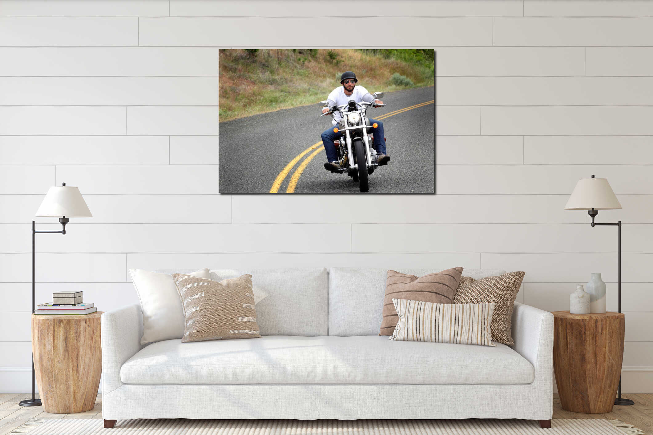 Canvas hanging interior mockup