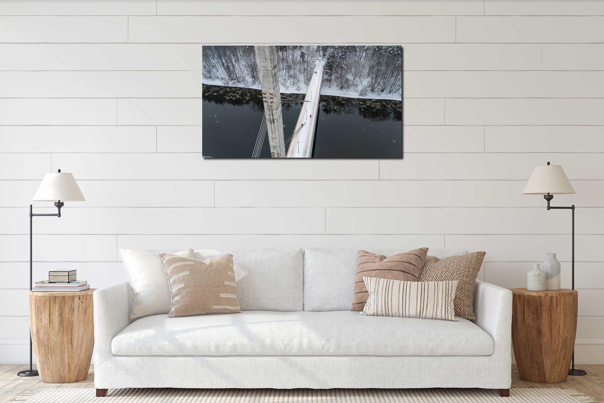 Canvas hanging interior mockup