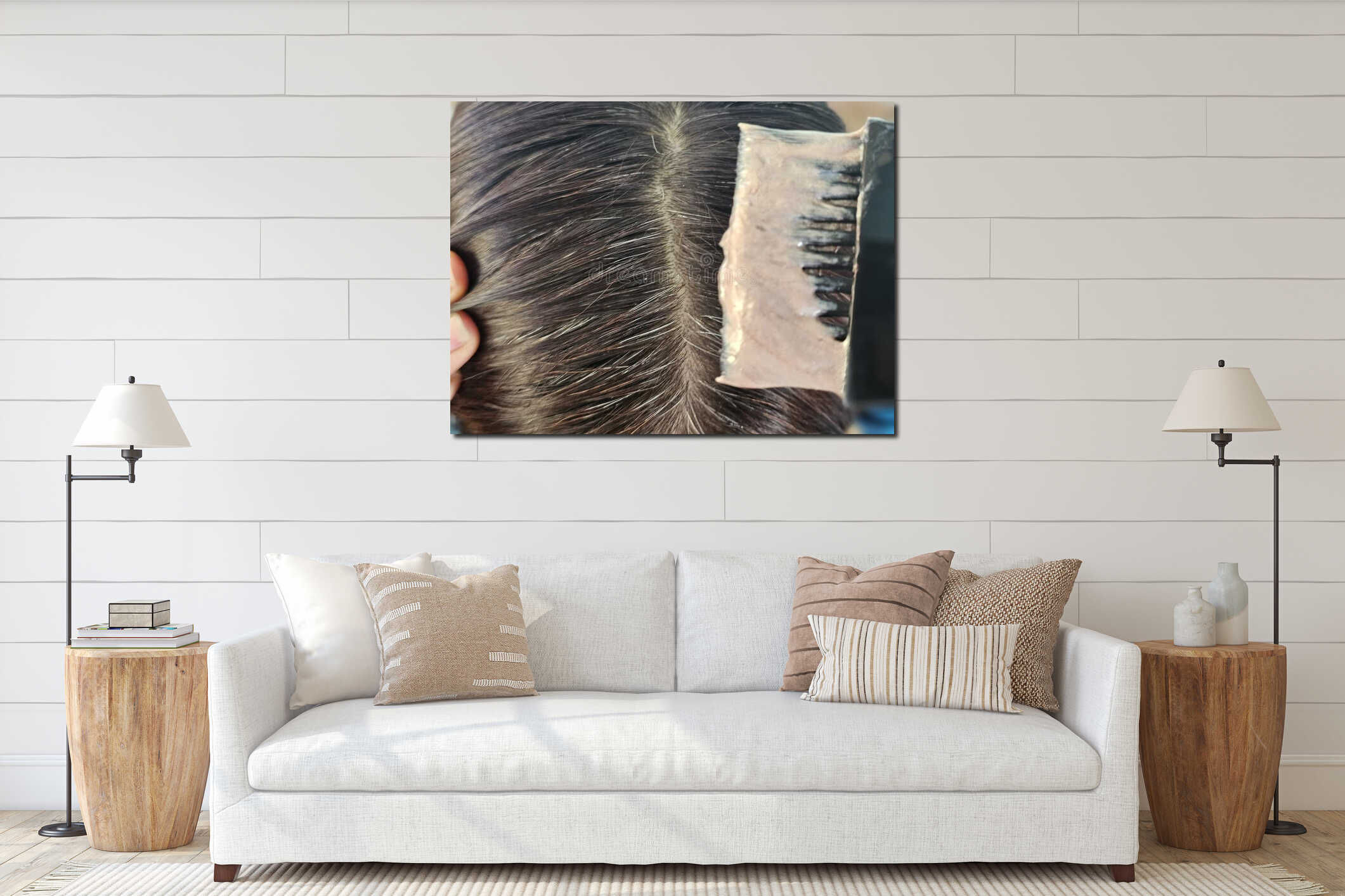 Canvas hanging interior mockup