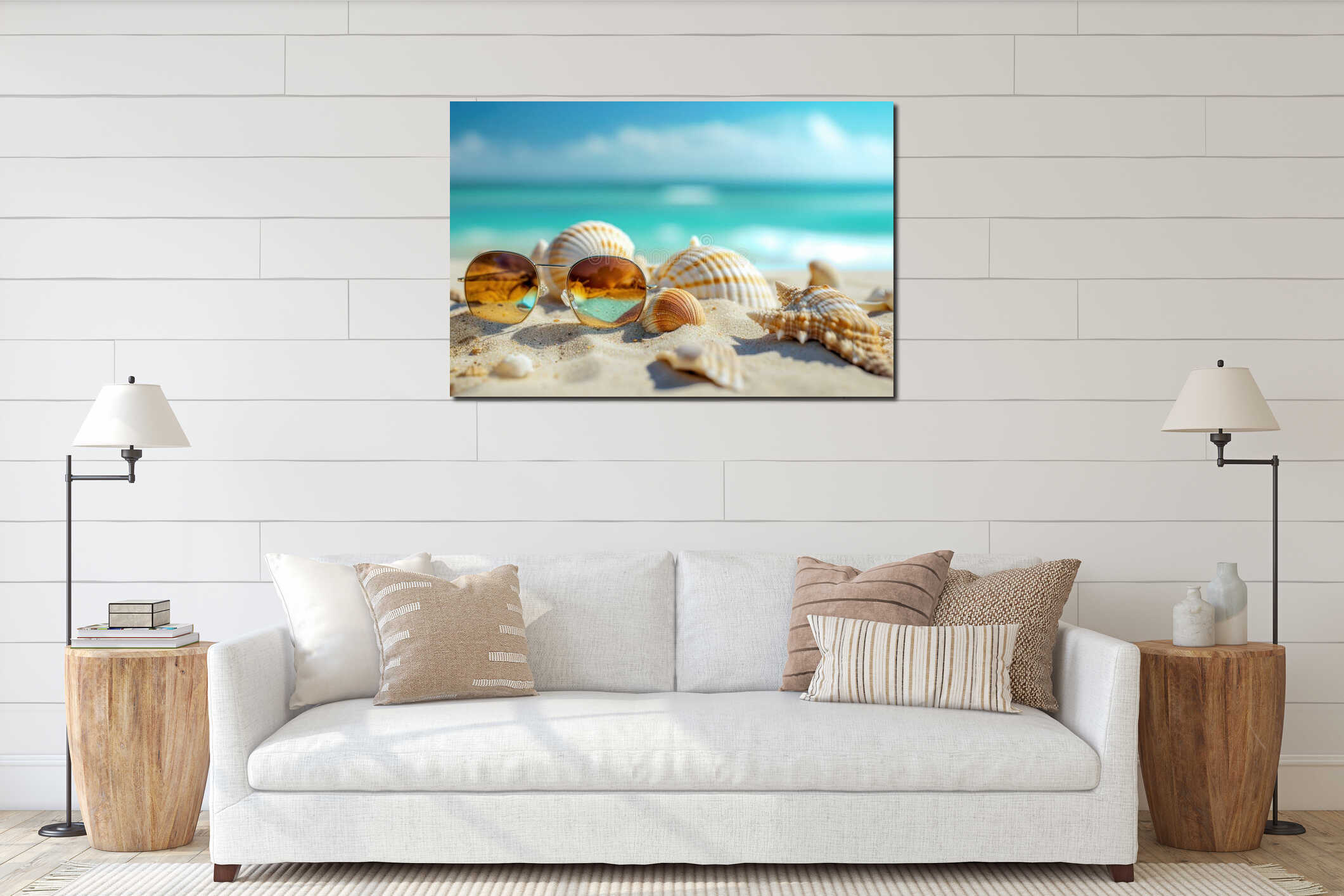 Canvas hanging interior mockup
